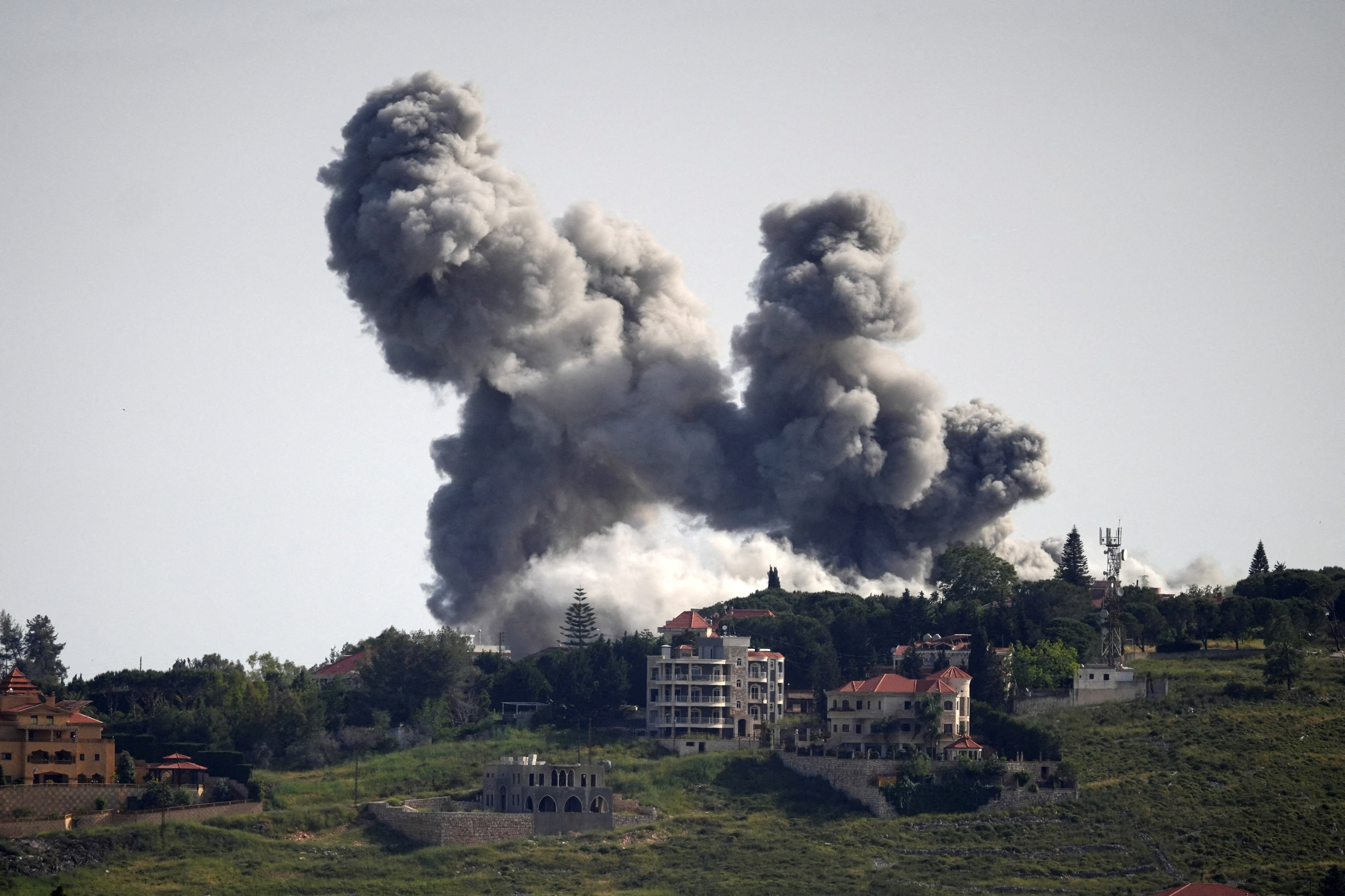 Smoke rises following an Israeli strike in Zebdin, Lebanon May 17, 2026.