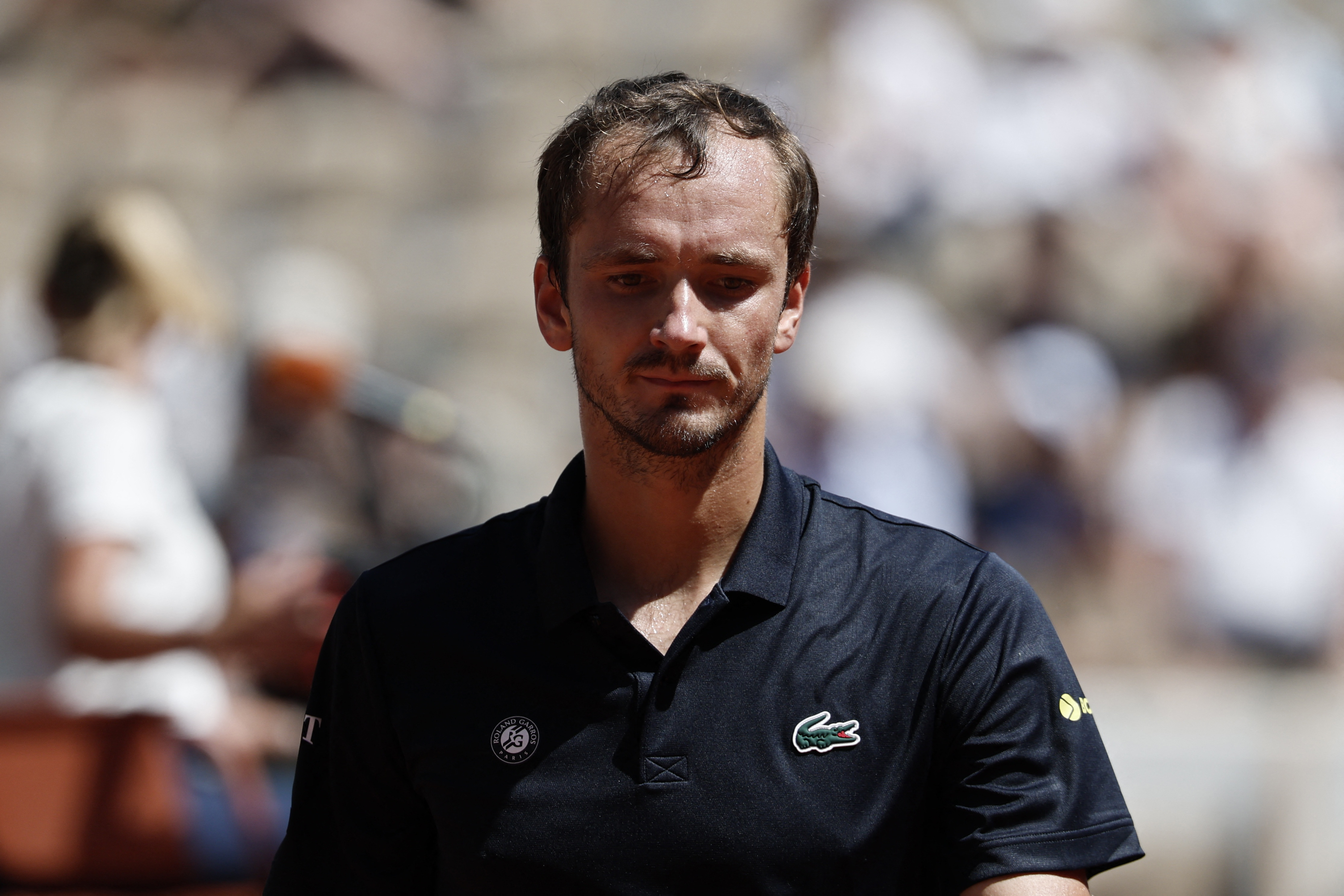 Russia's Daniil Medvedev during his first round defeat by Australia's Adam Walton