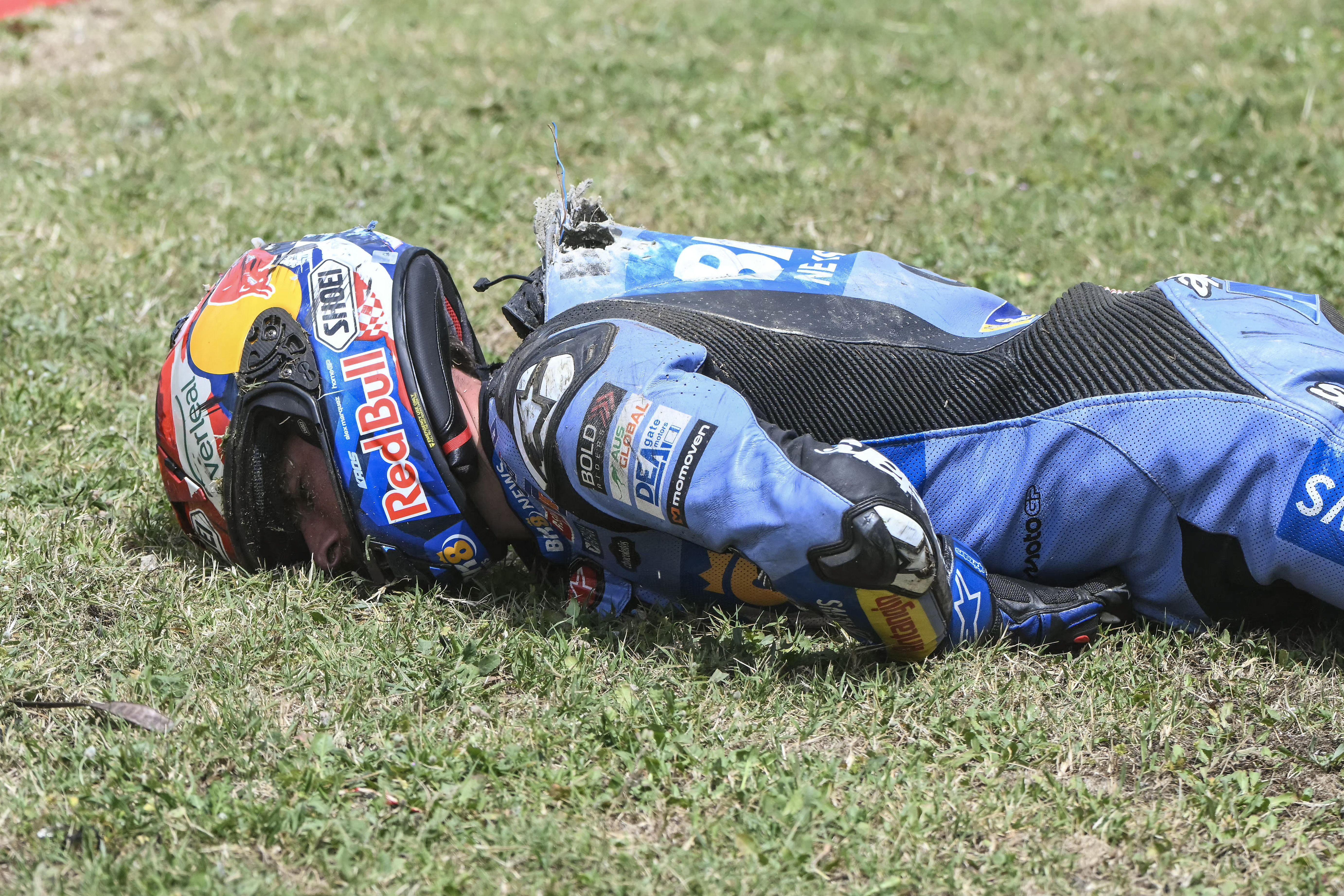 Alex Marquez reacts.