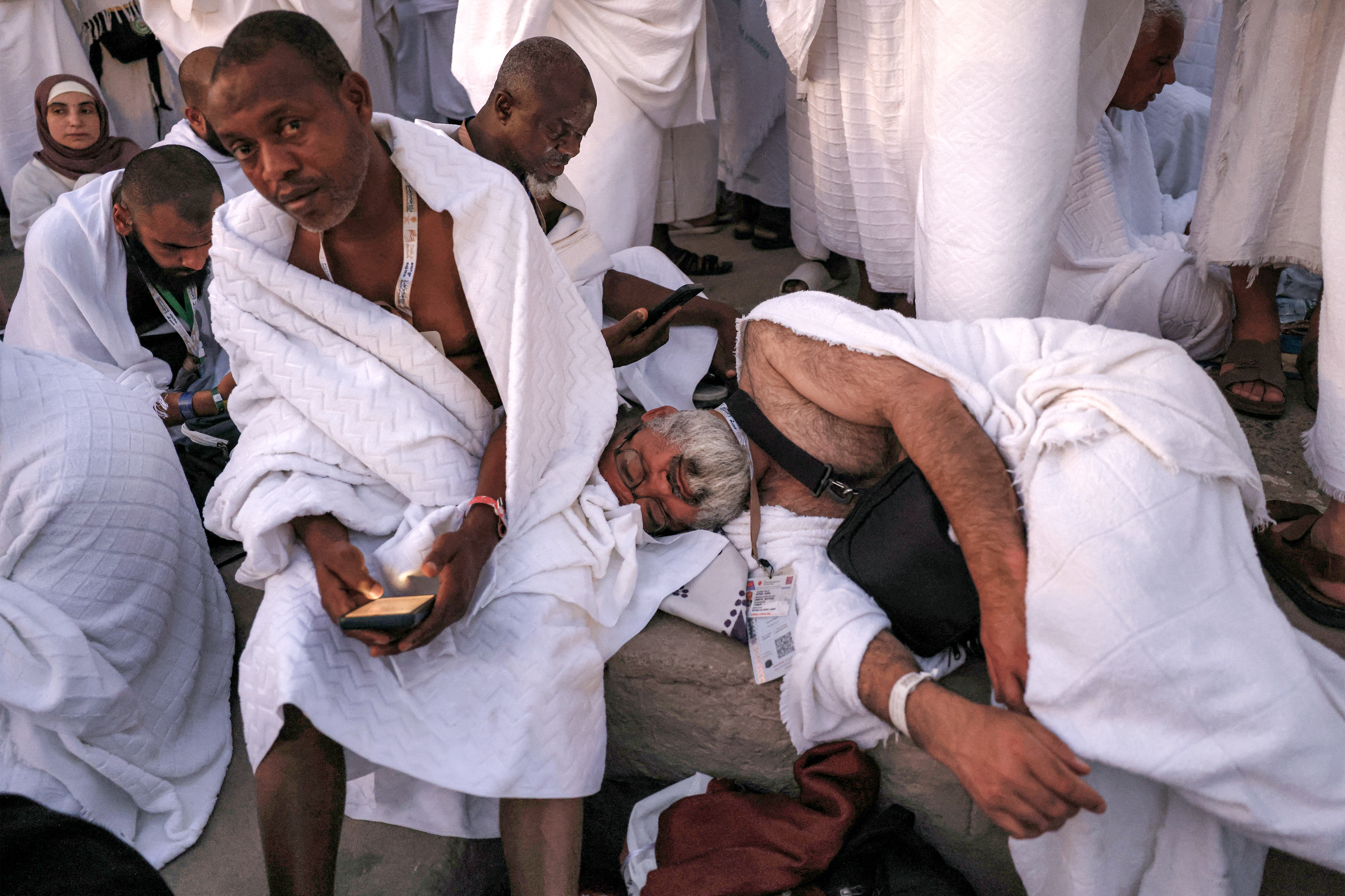 Hajj pilgrims gather at Mount Arafat under scorching desert sun