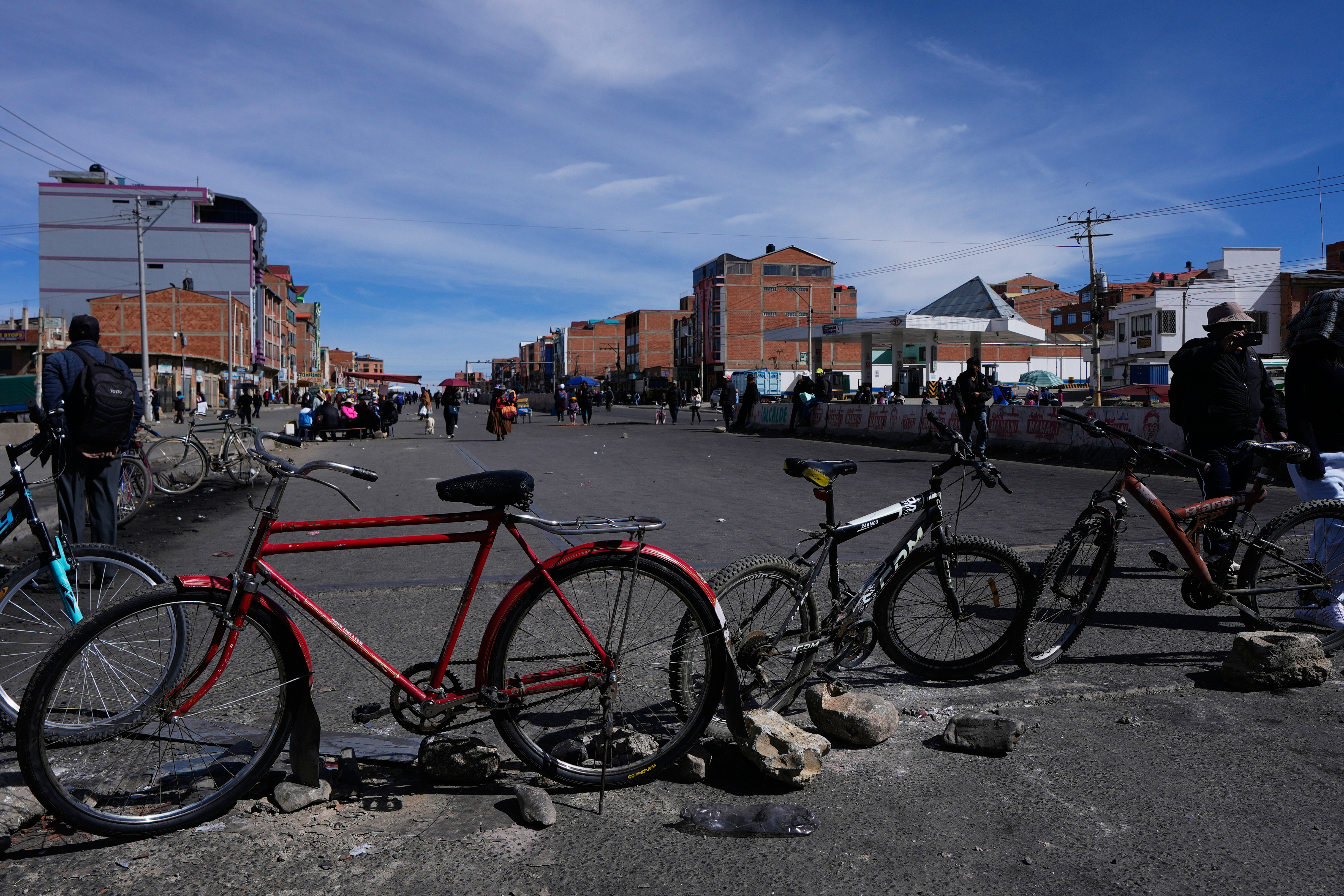 Mass protests and road blockades choking the Bolivian capital