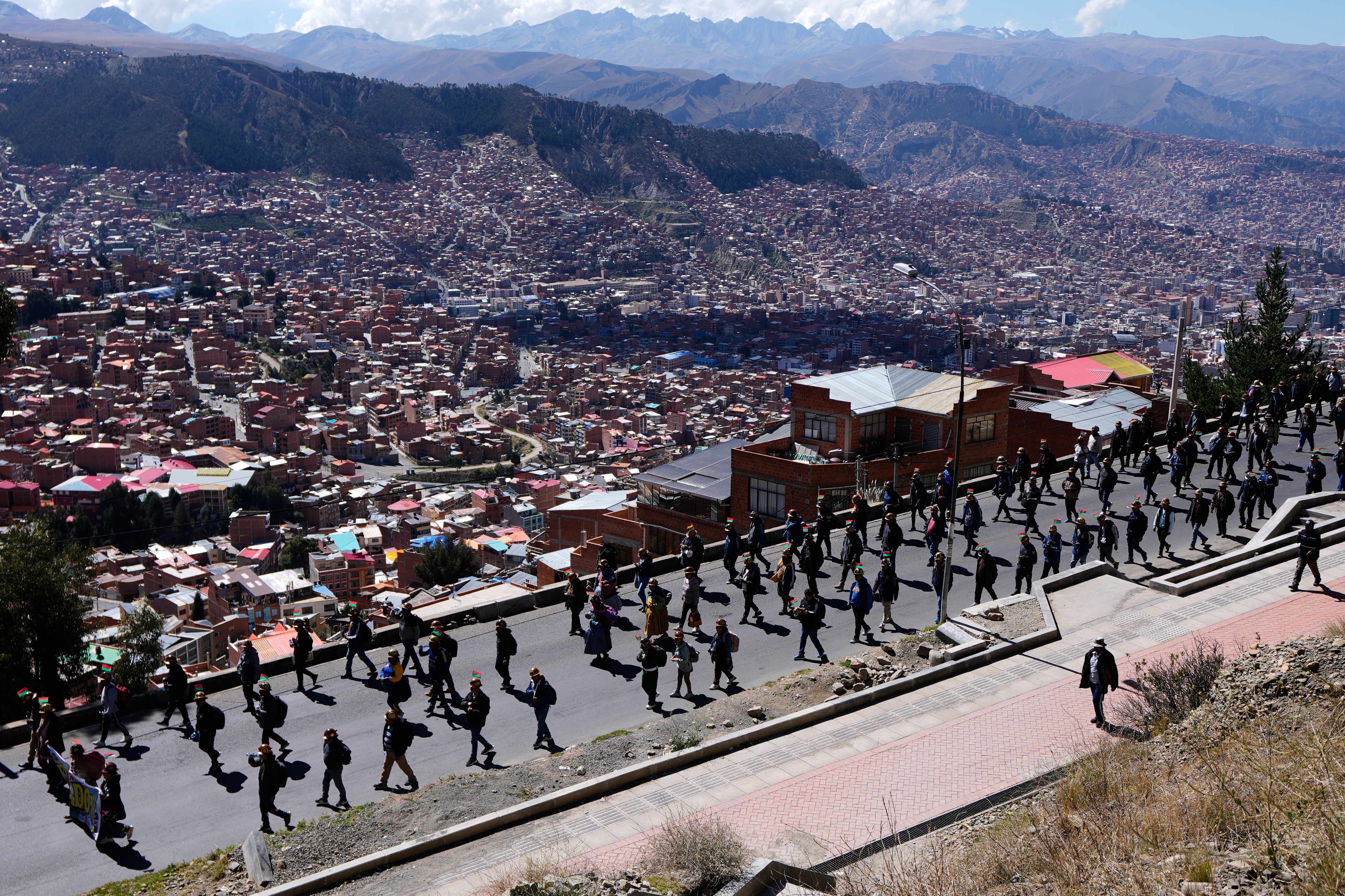 Mass protests and road blockades choking the Bolivian capital