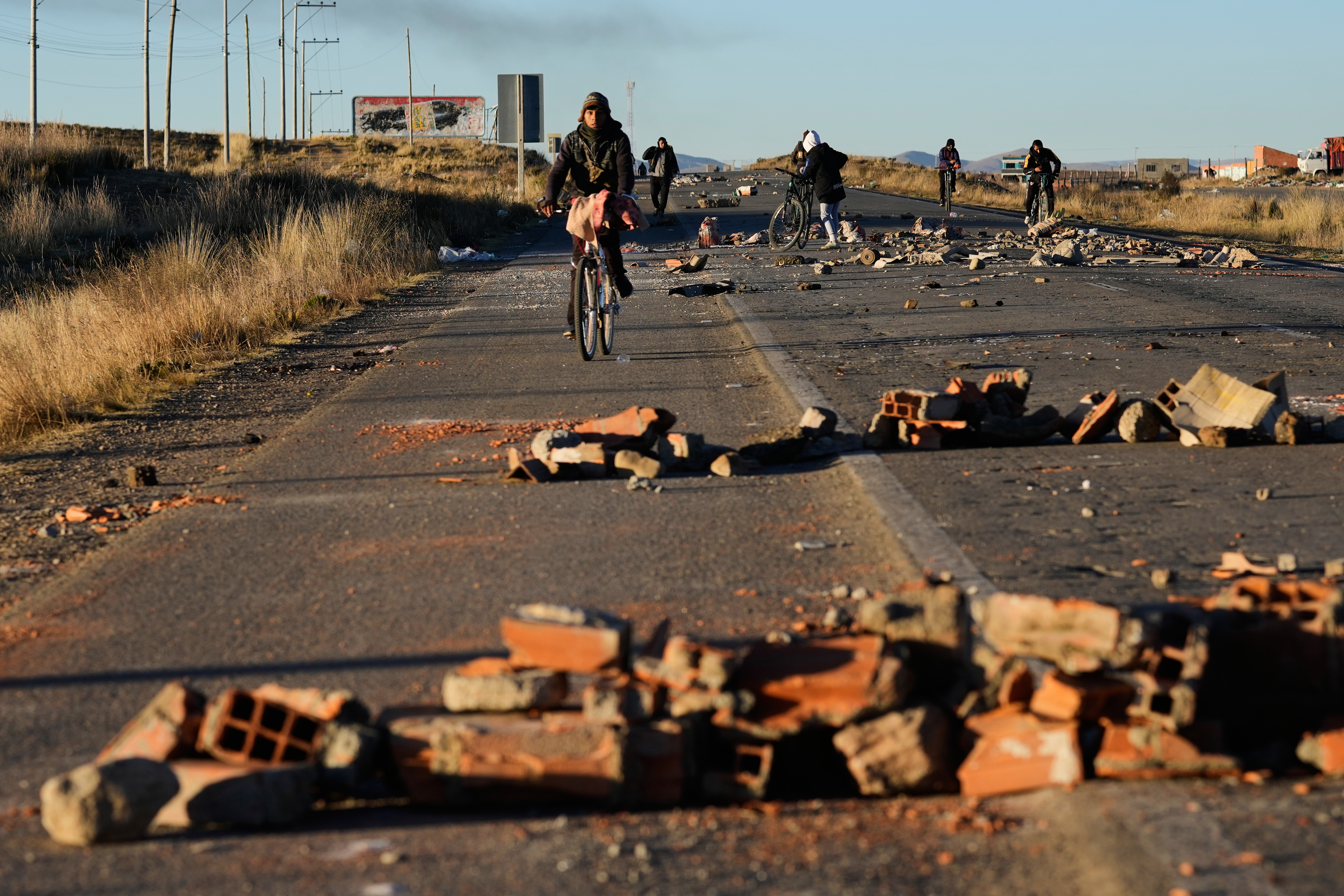 Mass protests and road blockades choking the Bolivian capital