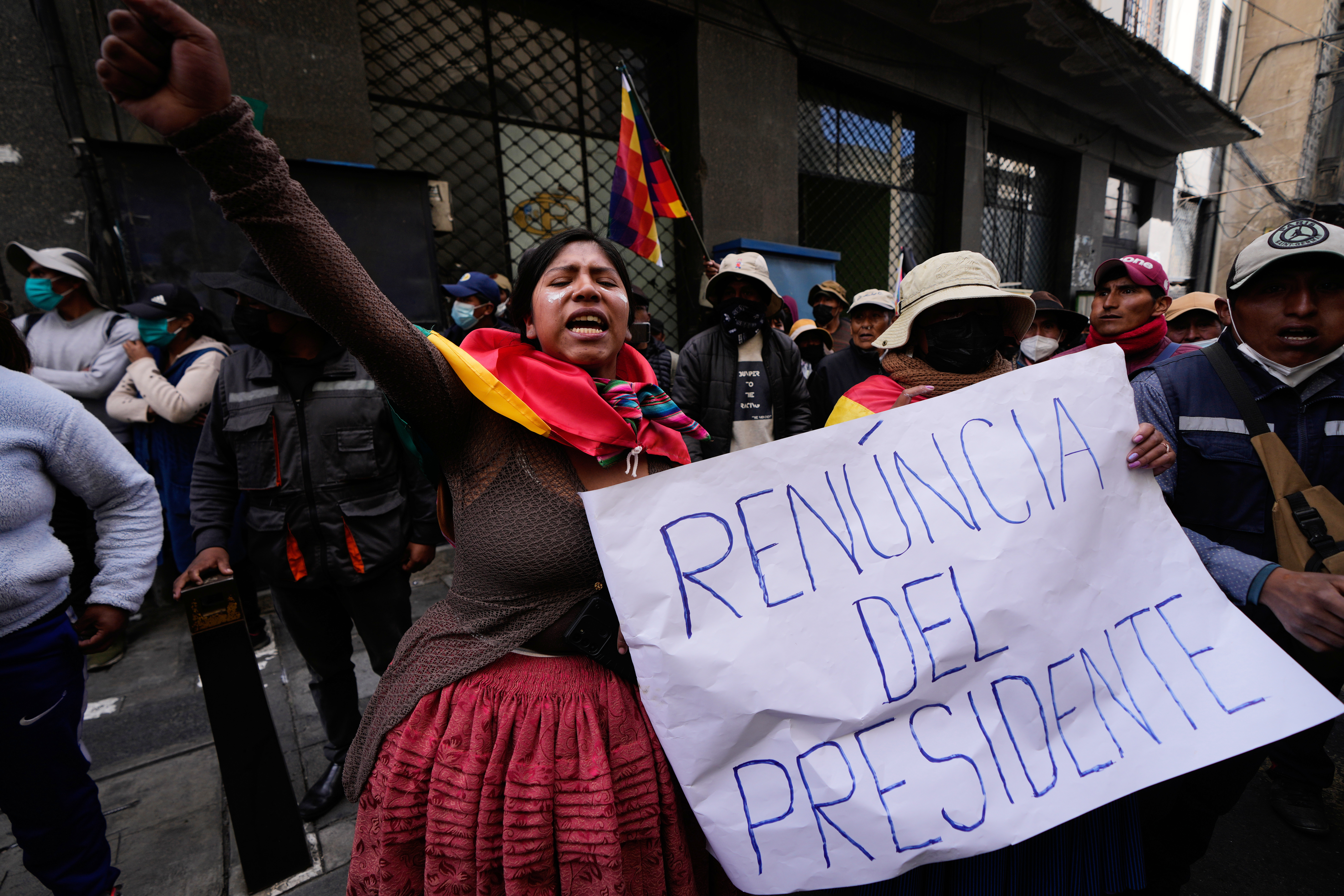 Mass protests and road blockades choking the Bolivian capital