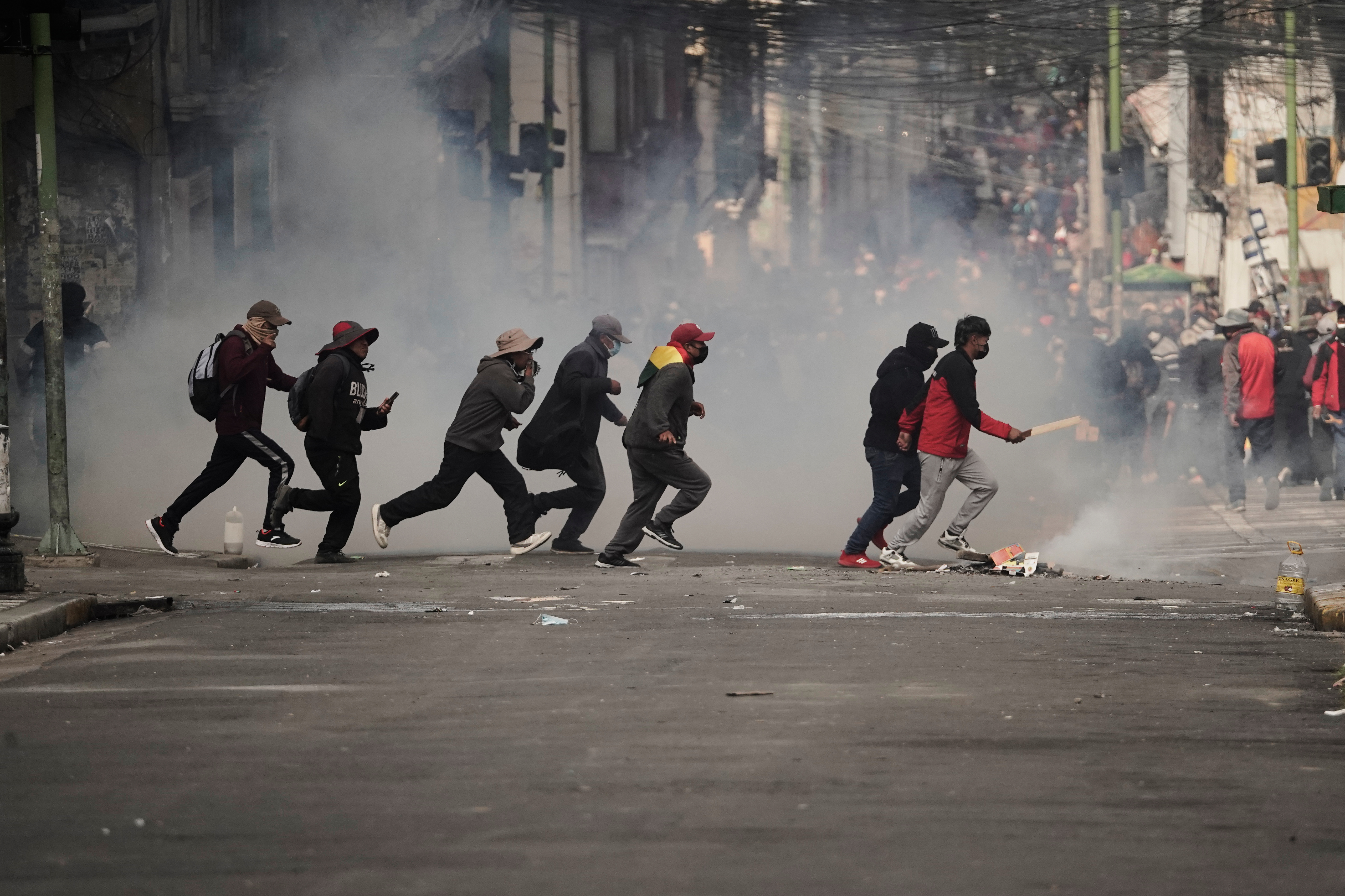 Mass protests and road blockades choking the Bolivian capital