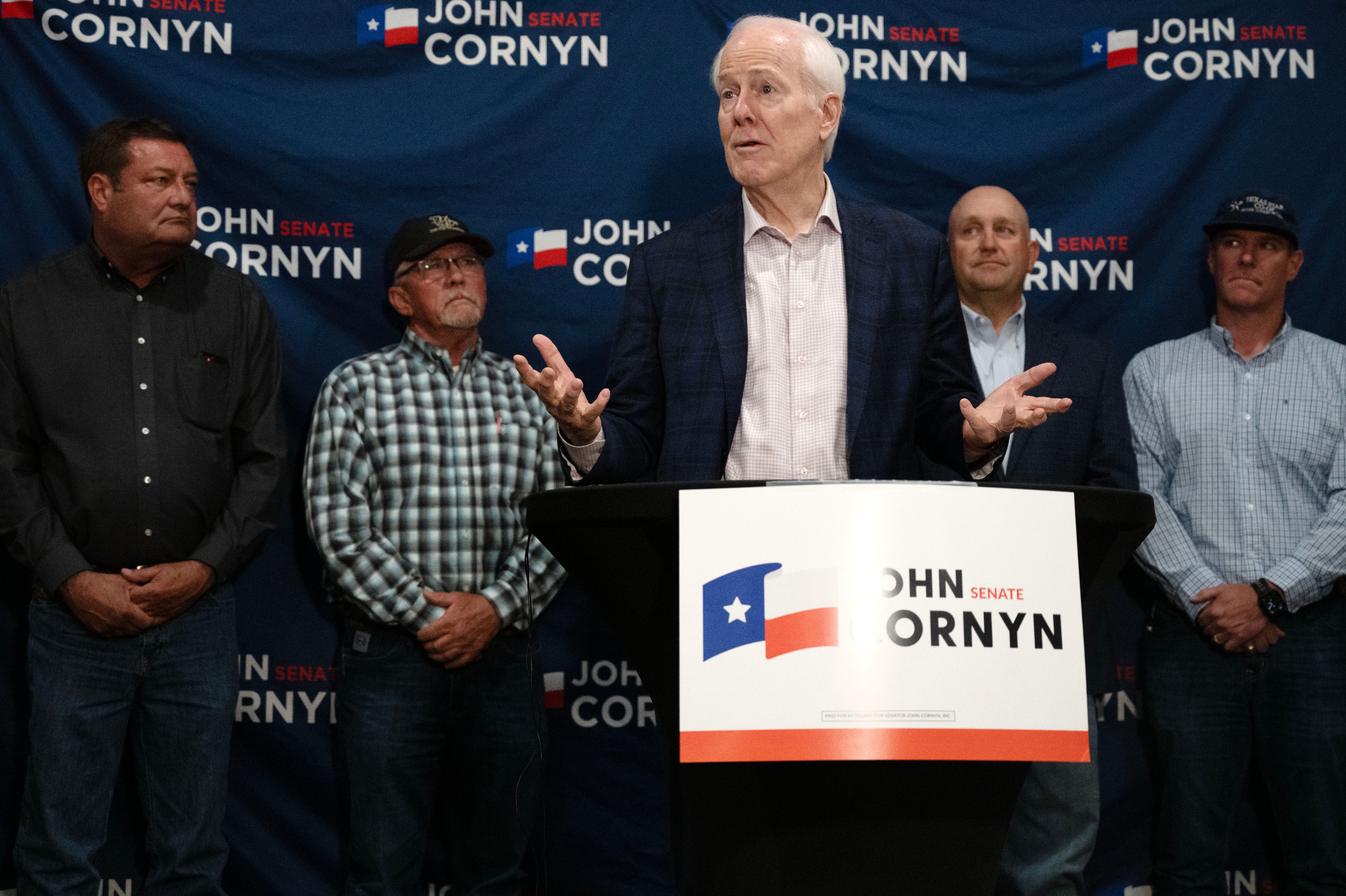 Sen. John Cornyn, R-Texas, speaks during a campaign event in Lubbock, Texas, USA