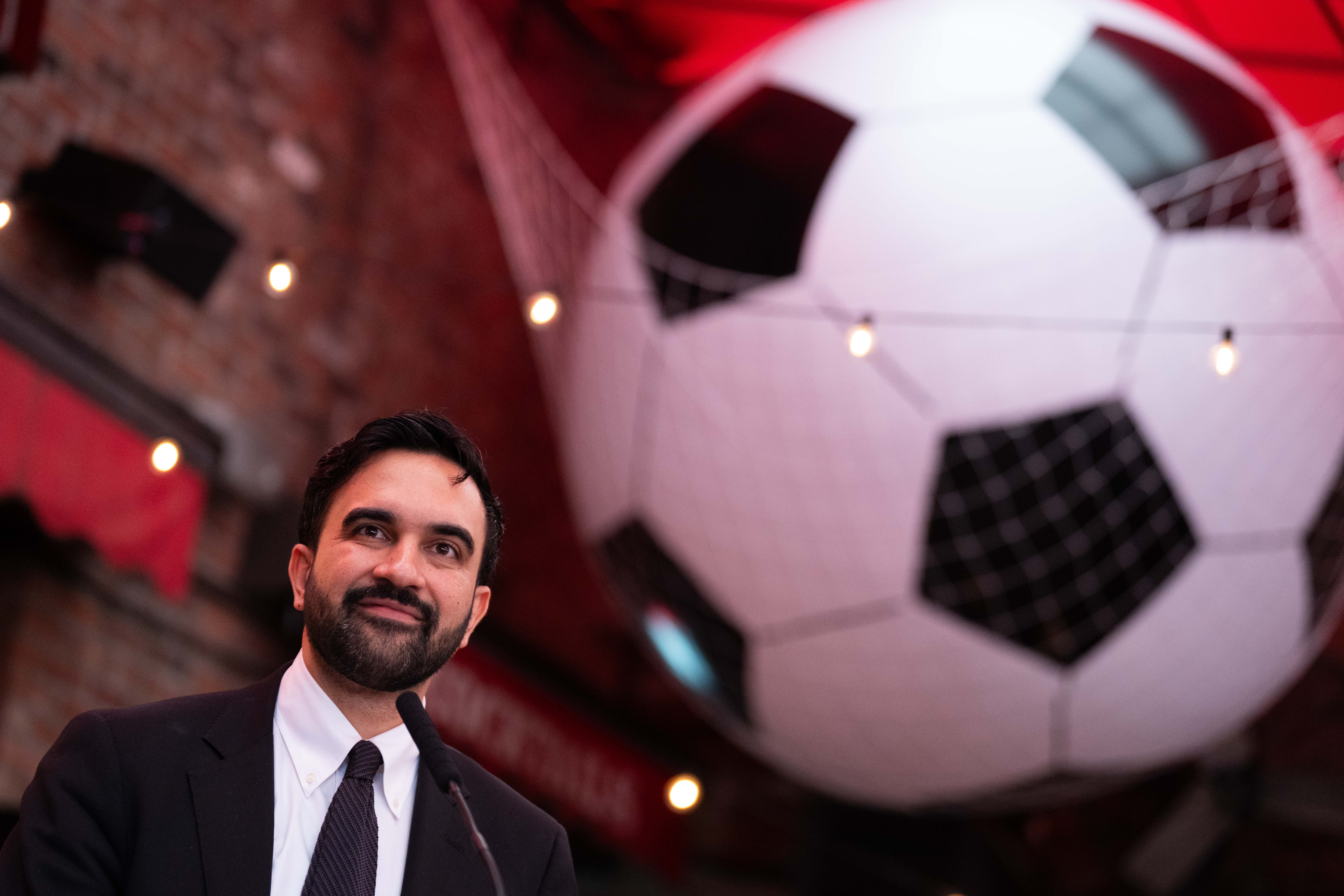 New York Mayor Zohran Mamdani makes a World Cup soccer announcement