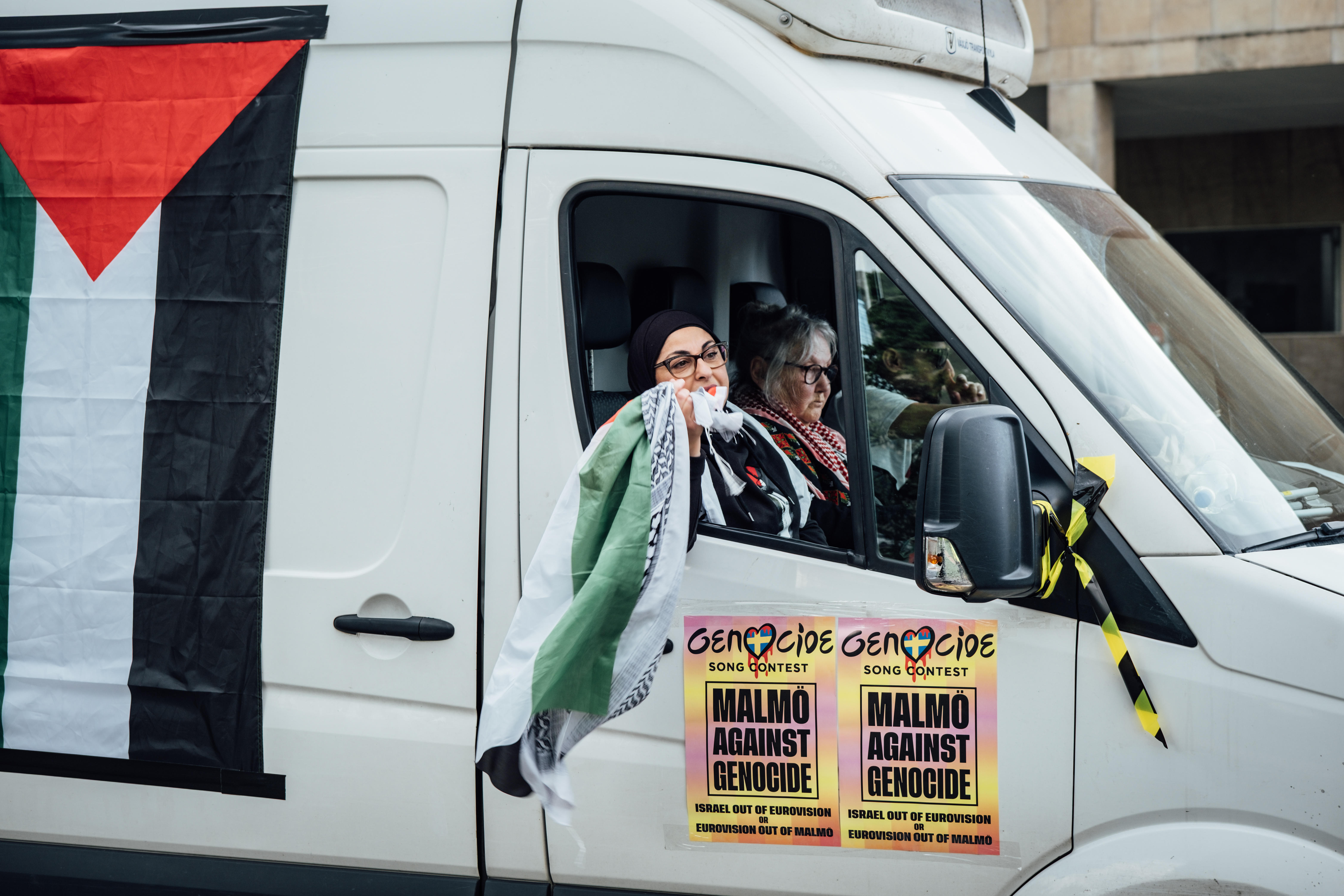 Pro-Palestine protesters in Malmo, during the 2024 Eurovision Song Contest [File: Nils Adler/Al Jazeera]