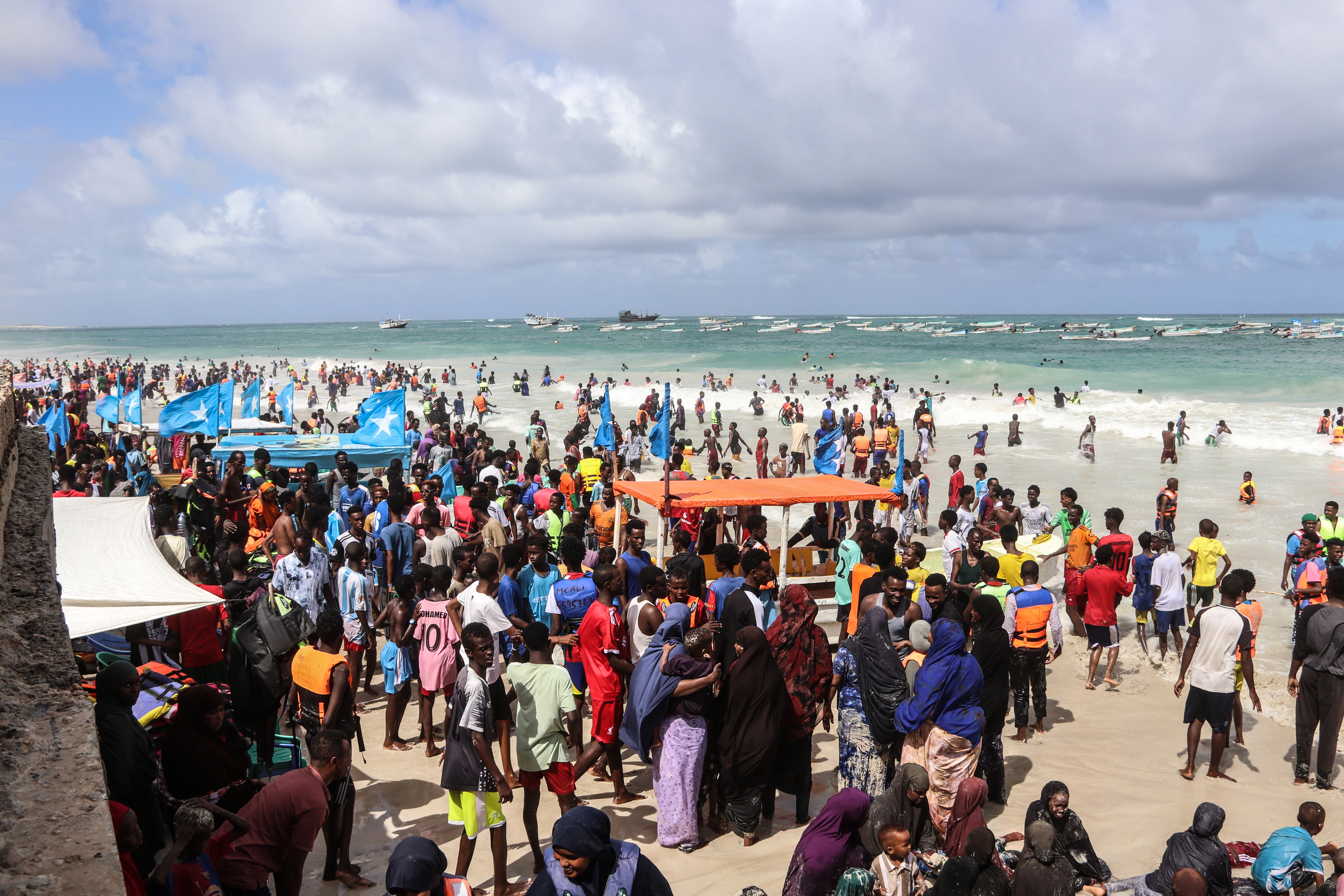 Lido Beach is Mogadishu’s most popular seaside destination and a long-standing centre of the city’s social life. Generations have gathered here in the evenings and on weekends to swim, eat at cafés along the shoreline, and take boat trips out into the ocean. [Faisal Ali/Al Jazeera]