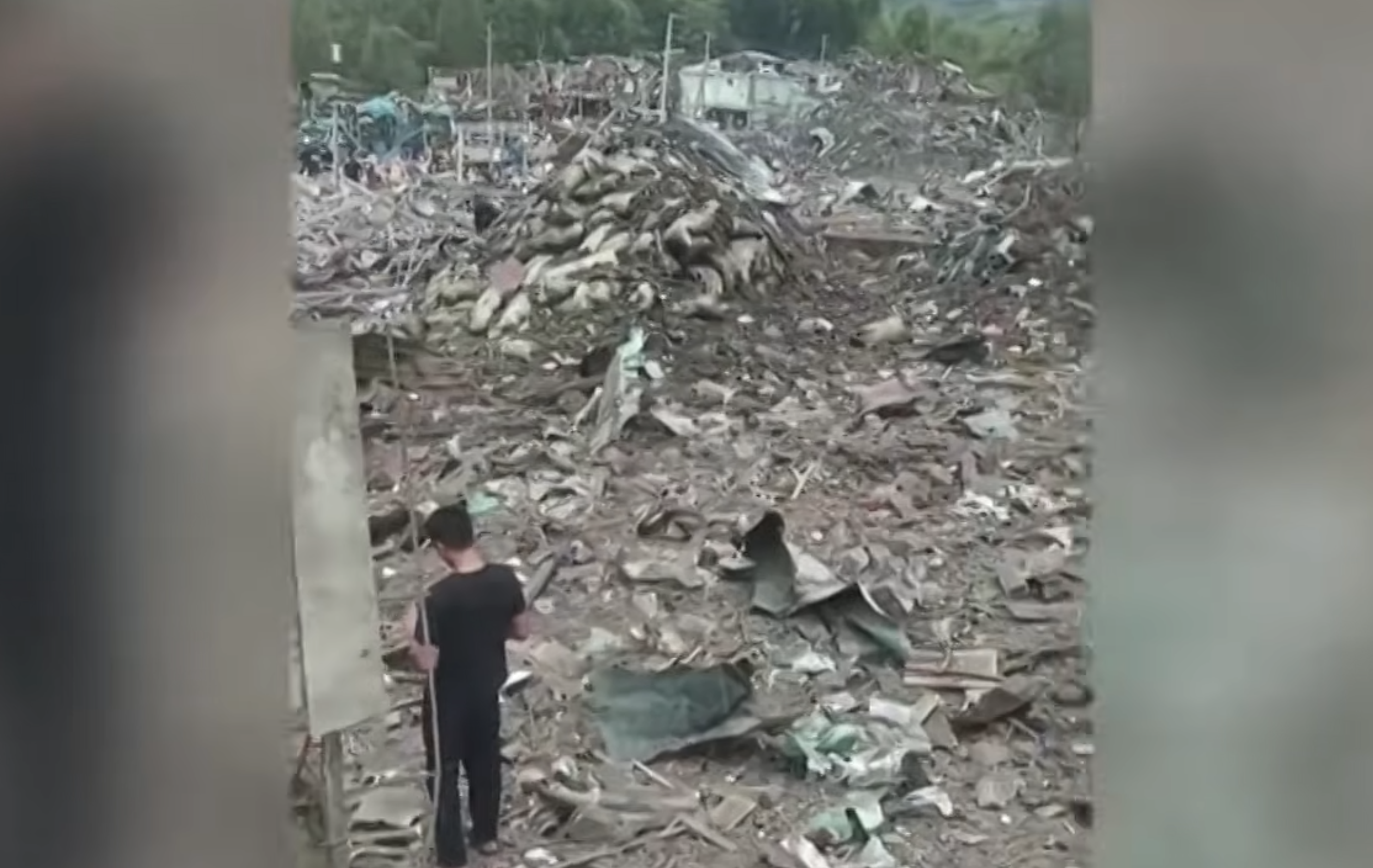 Several houses were destroyed in the explosions