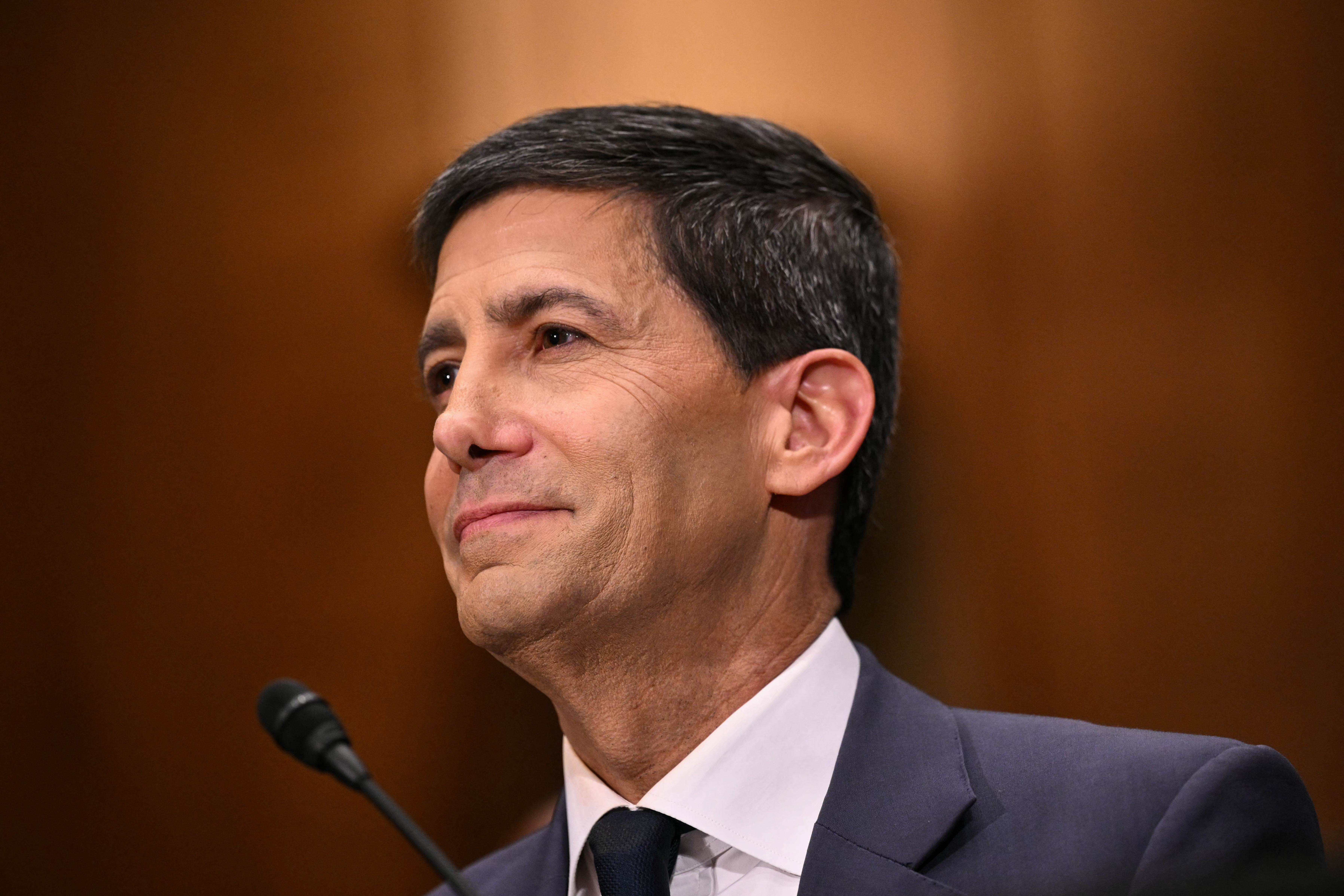 (FILES) Kevin Warsh, nominee for US Federal Reserve Chair, testifies during a Senate Banking Committee hearing on his nomination on Capitol Hill in Washington, DC, on April 21, 2026.