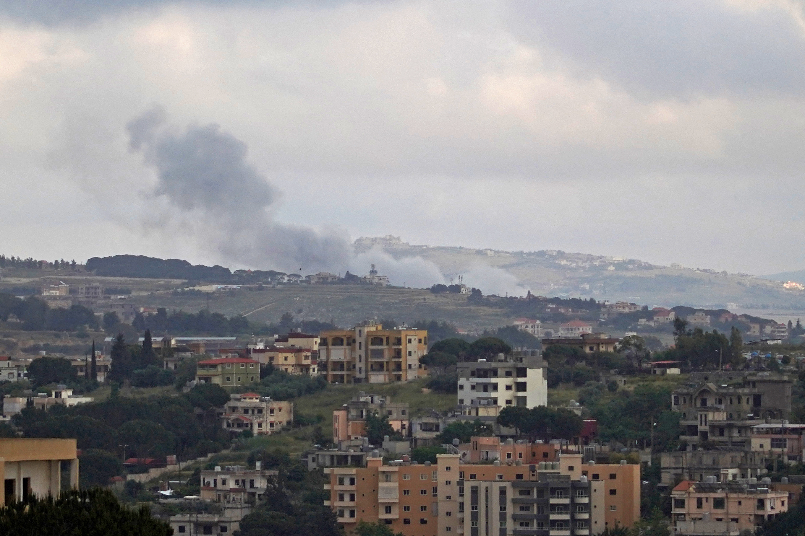 Smoke rises from the site of an attack.