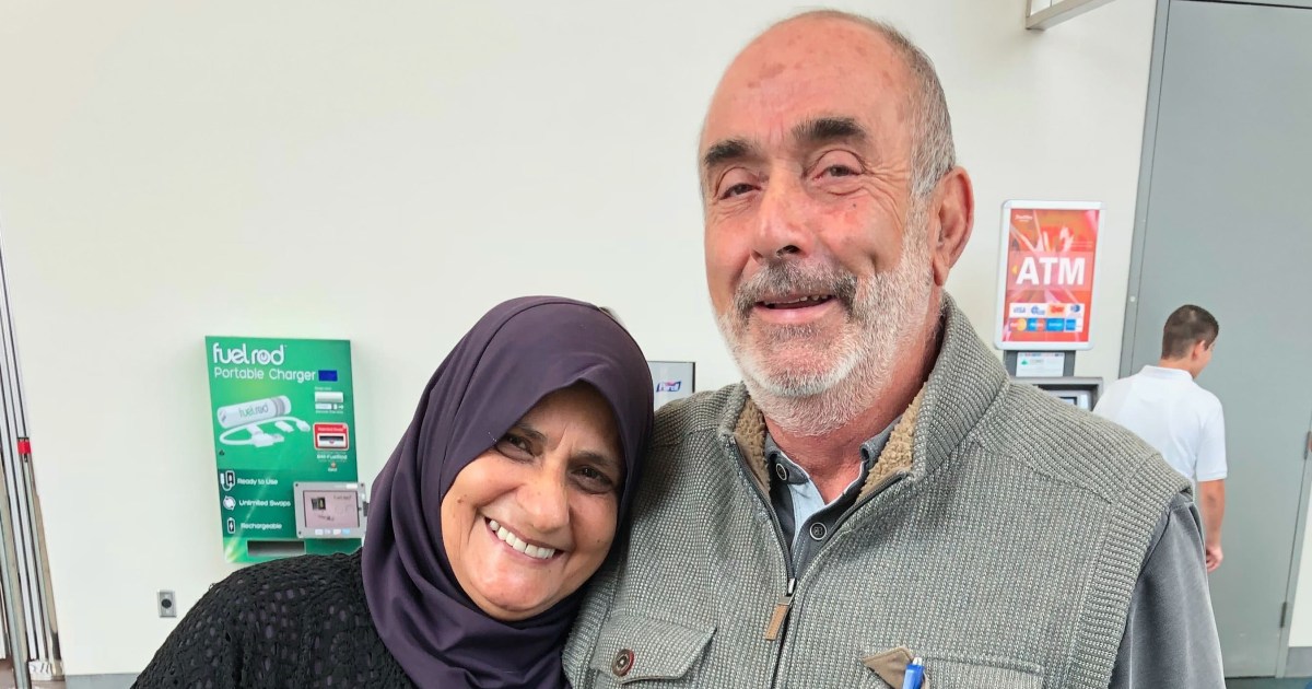 This undated photo provided by Yasser Kaziha shows his father, Mansour Kaziha, right, who died in the Monday, May 18, 2026 shooting at a San Diego mosque, and his mother, Sabah Kaziha. (Yasser Kaziha via AP)