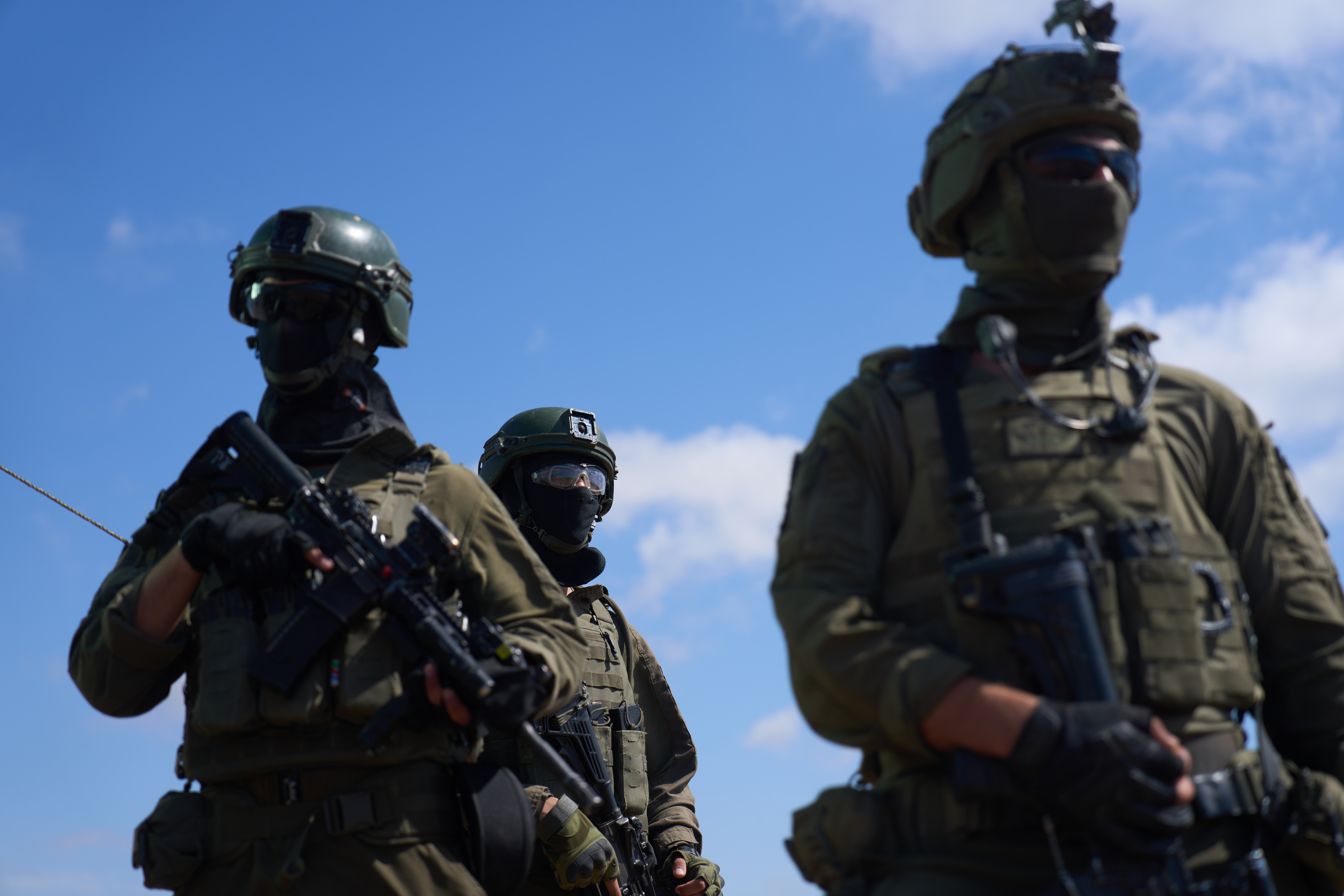 Israeli soldiers occupy a military position overlooking the so-called yellow line in the central Gaza Strip, Tuesday, May 26, 2026. (AP Photo/Ariel Schalit)