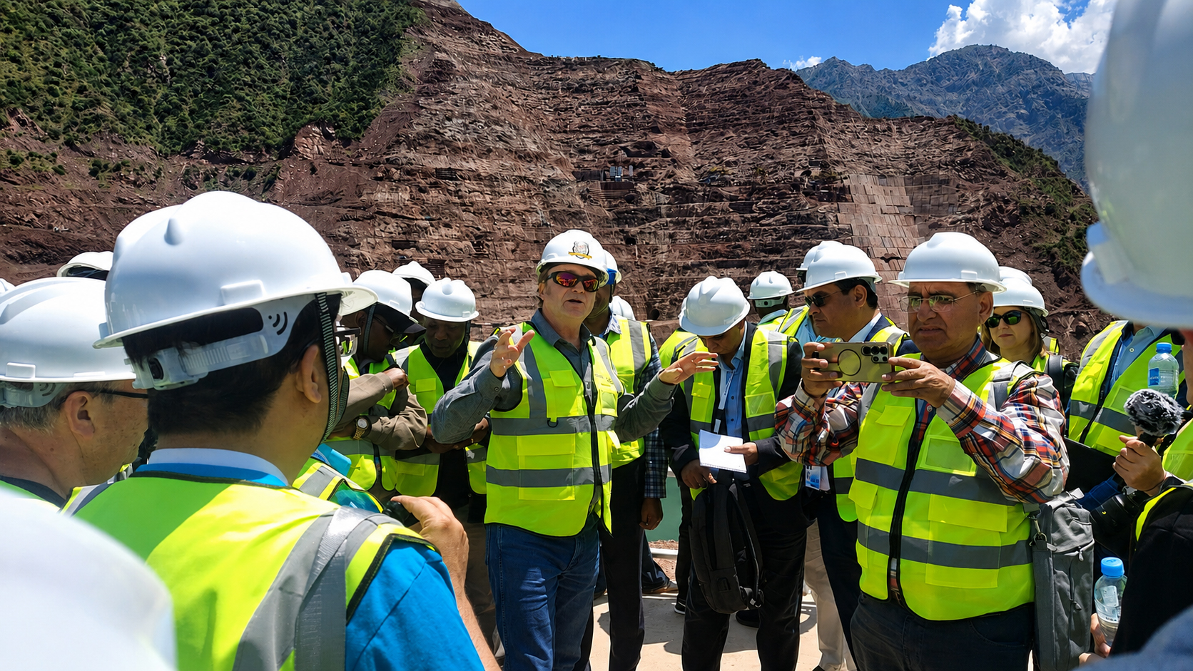 Engineer Andreas from the company overseeing the project says that once the project is completed, the dam will be 335 meters (1,100 feet) high, making it one of the tallest in the world [Al Jazeera]