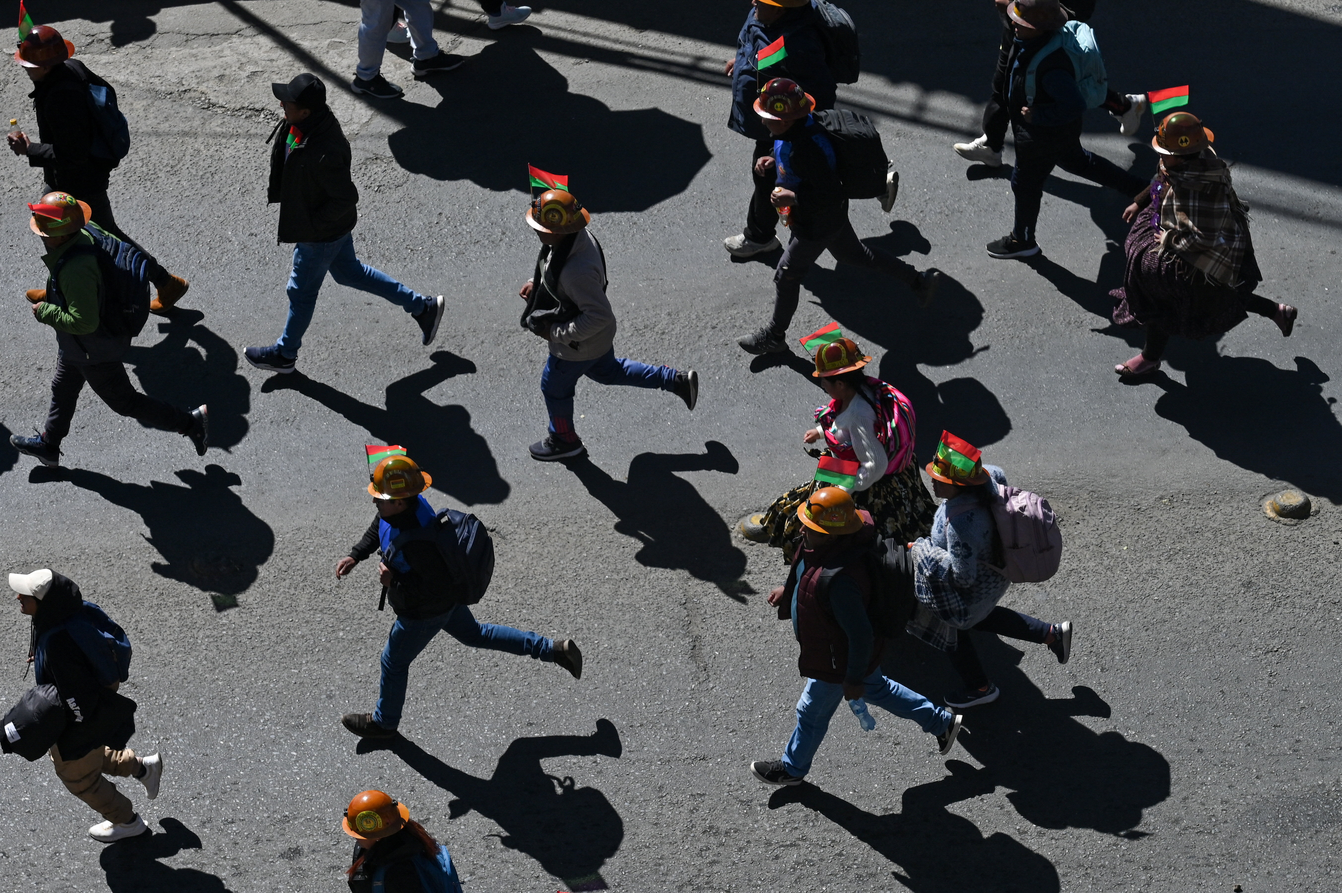 Demonstrators from mining unions take part in a protest against President Rodrigo Paz's government amid an ongoing economic and fuel crisis, in La Paz, Bolivia, May 14, 2026. REUTERS/Claudia Morales