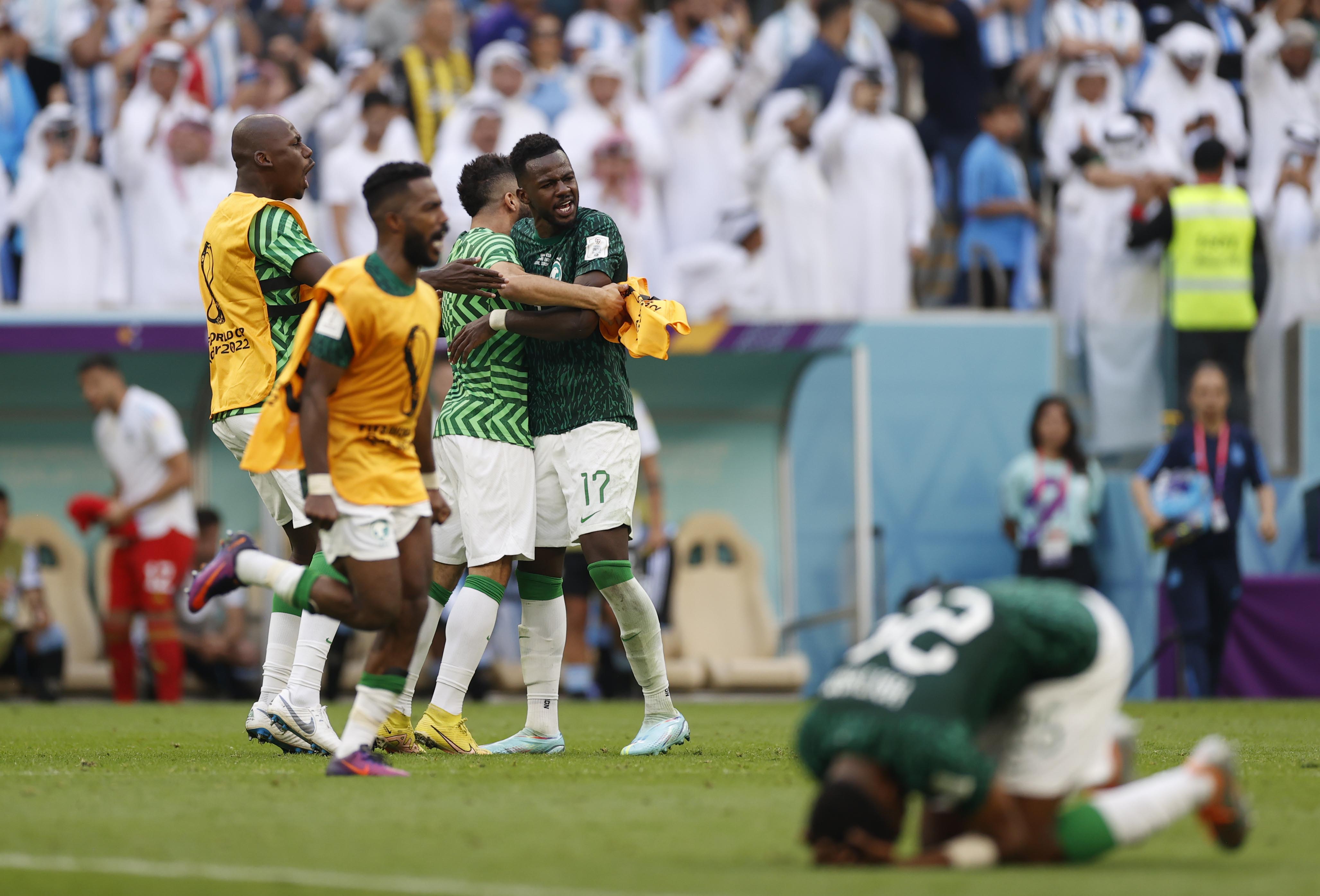 Saudi Arabia players celebrate