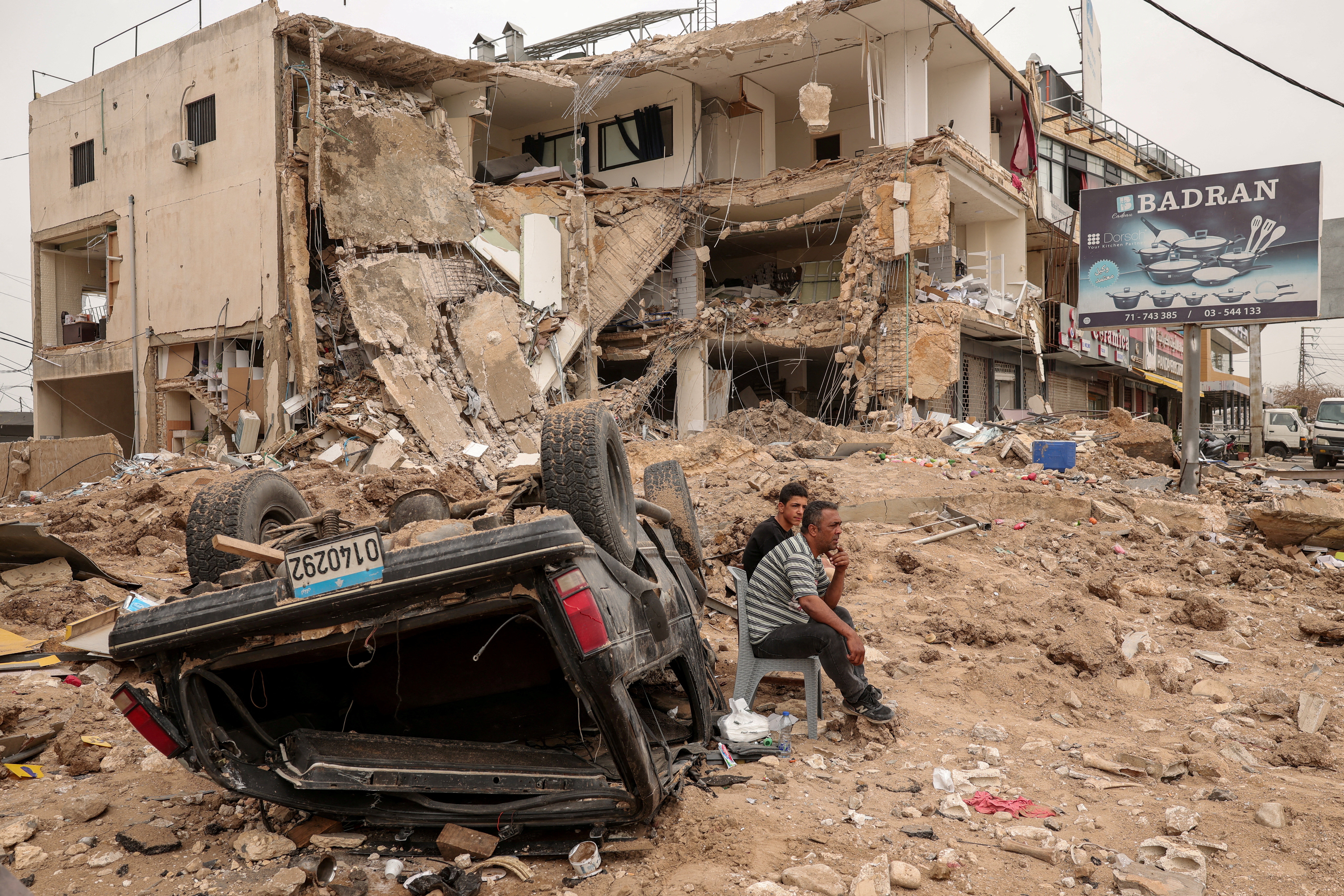 The site of an Israeli strike in Tyre, Lebanon in April 2026