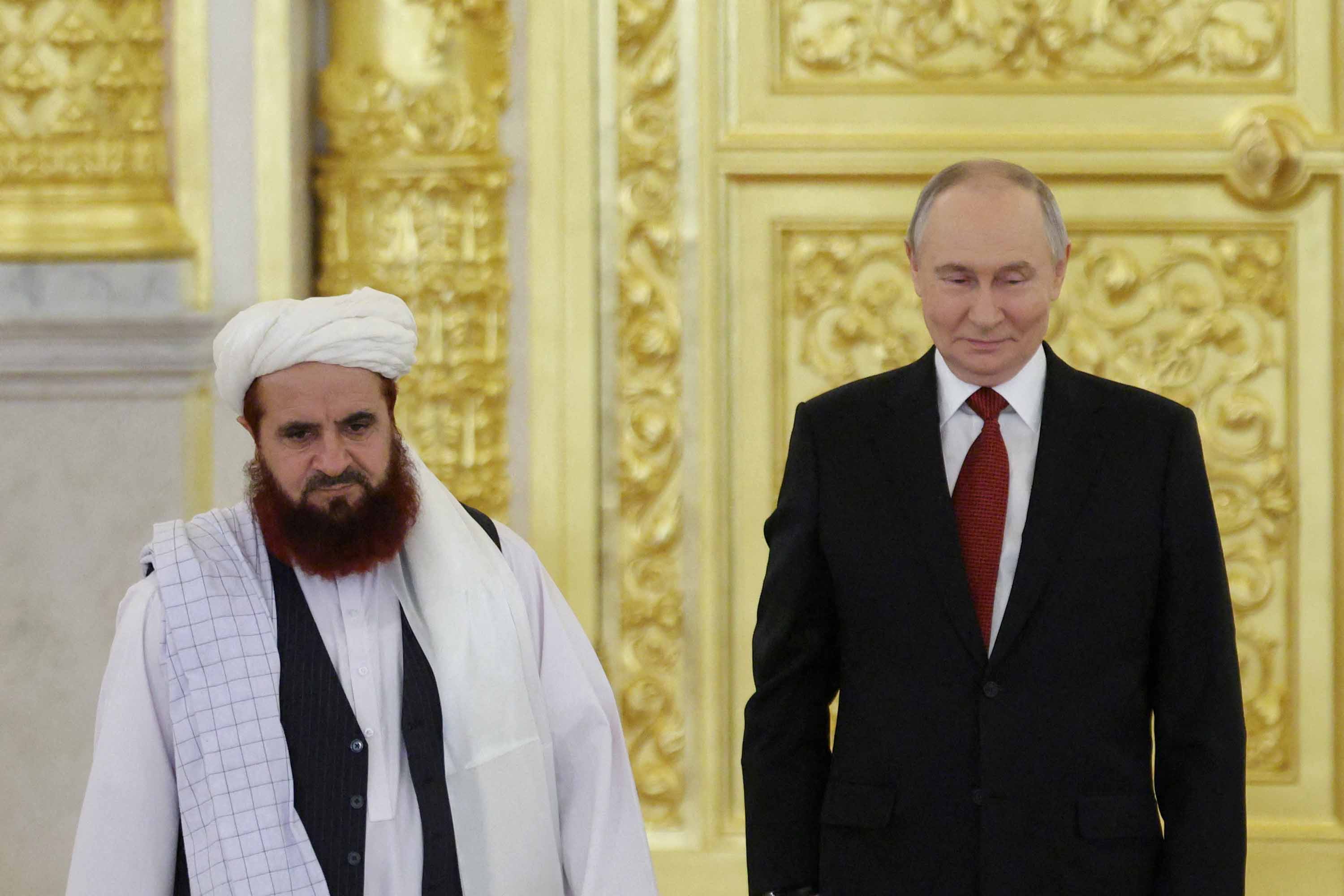 Ambassador of the Islamic Emirate of Afghanistan to Russia Gul Hassan Hassan attends a ceremony to present his letter of credence to Russia's President Vladimir Putin in Moscow on January 15, 2026 [Ramil Sitdikov/Reuters]