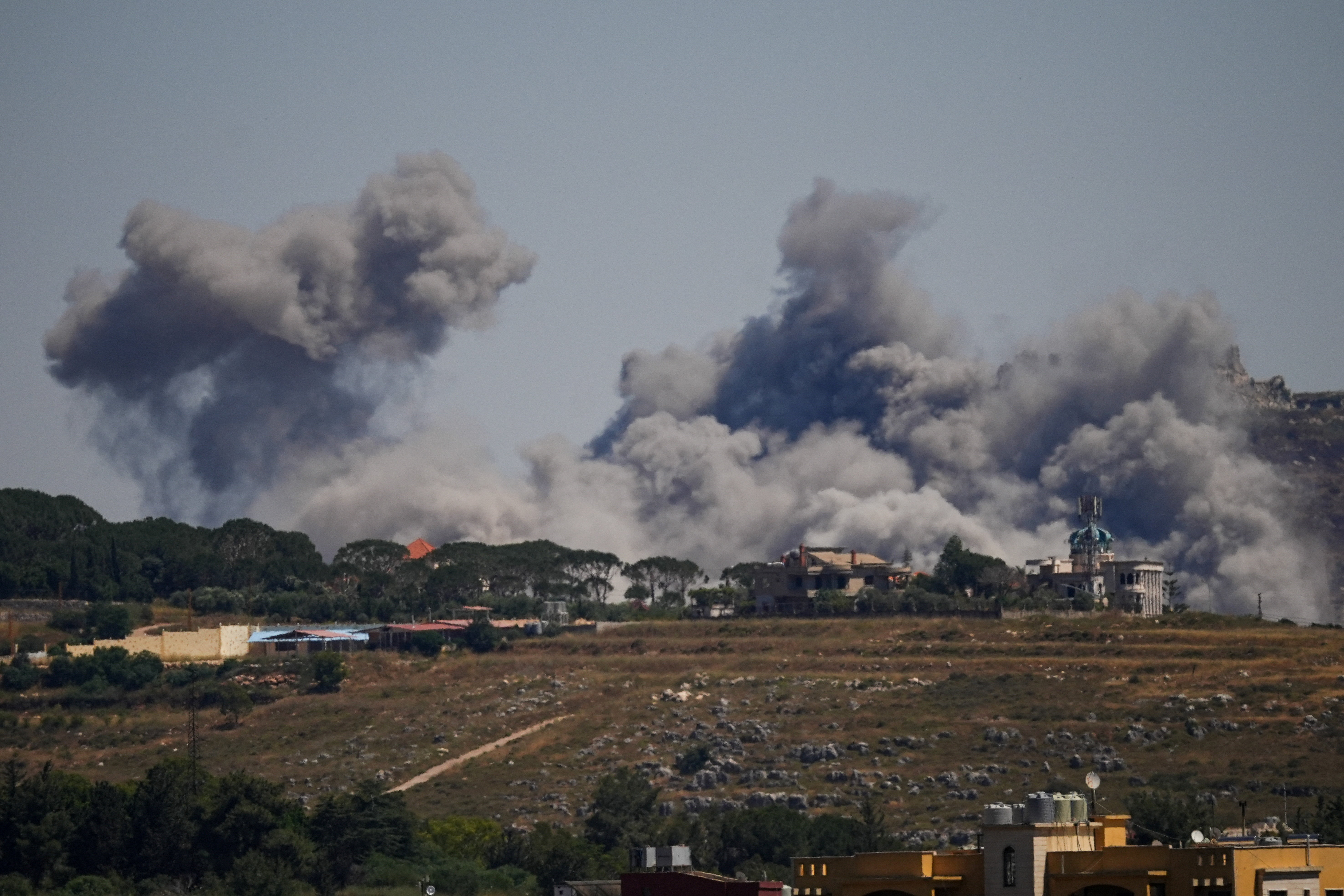Smoke billows from southern Lebanon,