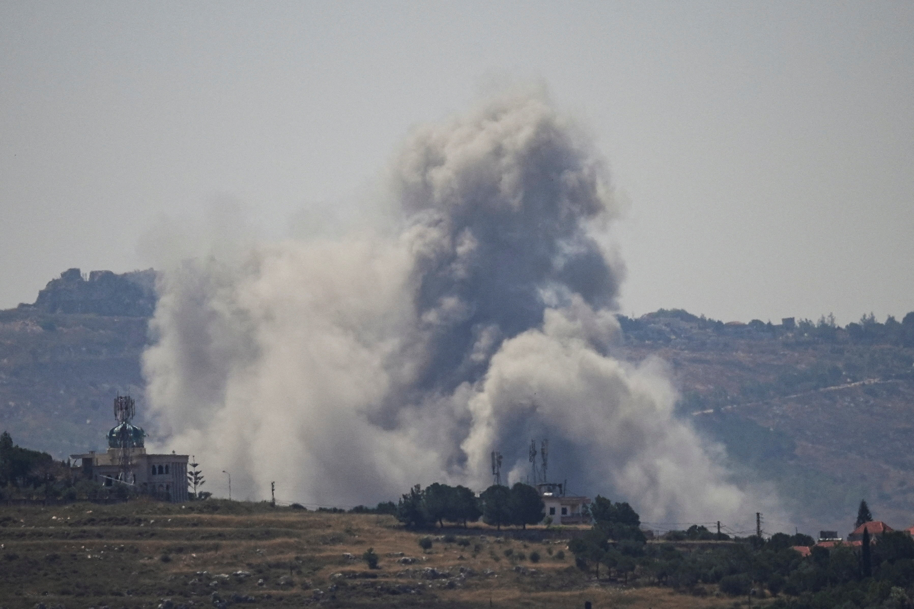 Smoke billows from southern Lebanon, following Israeli attacks