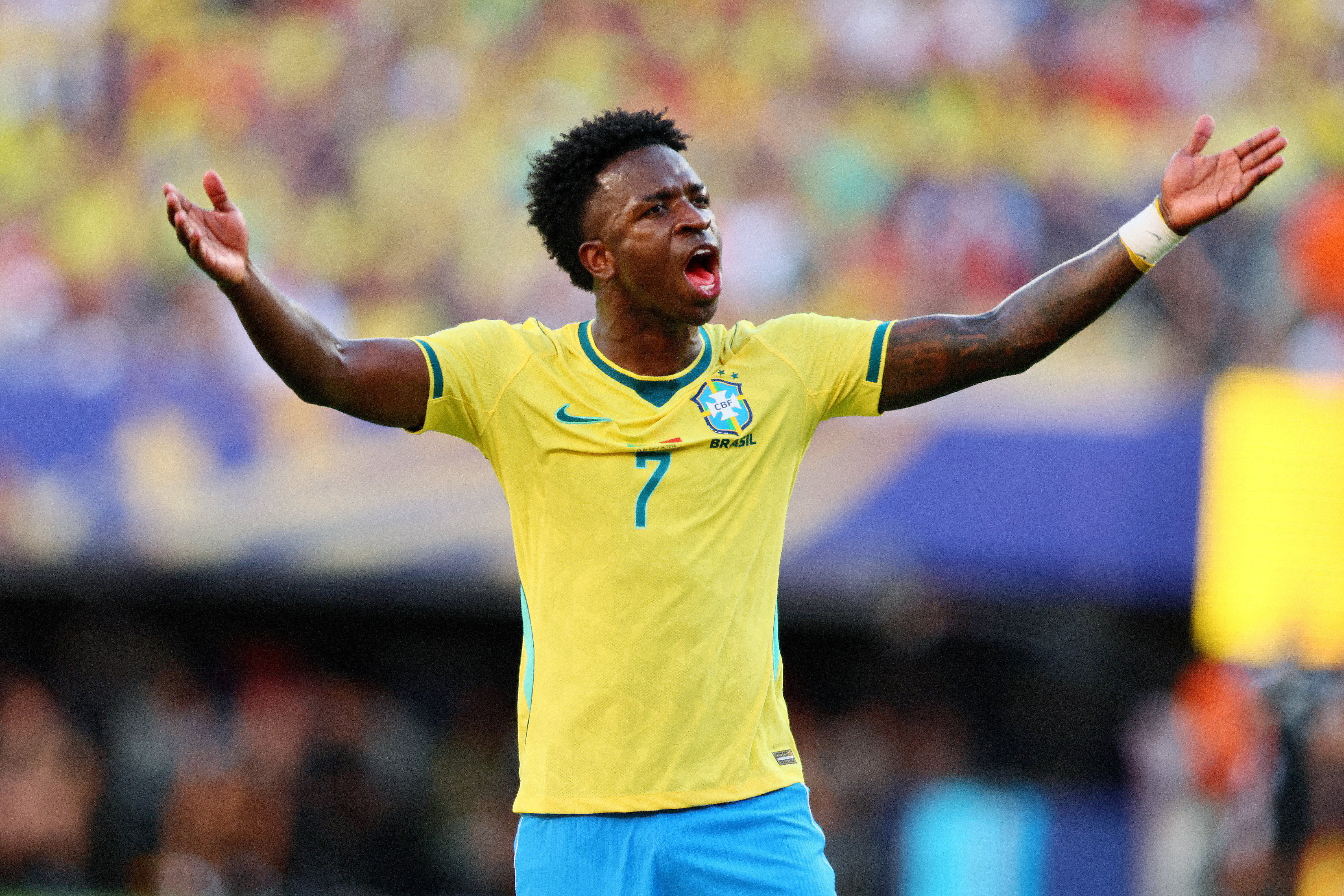 Vinicius Junior celebrates.