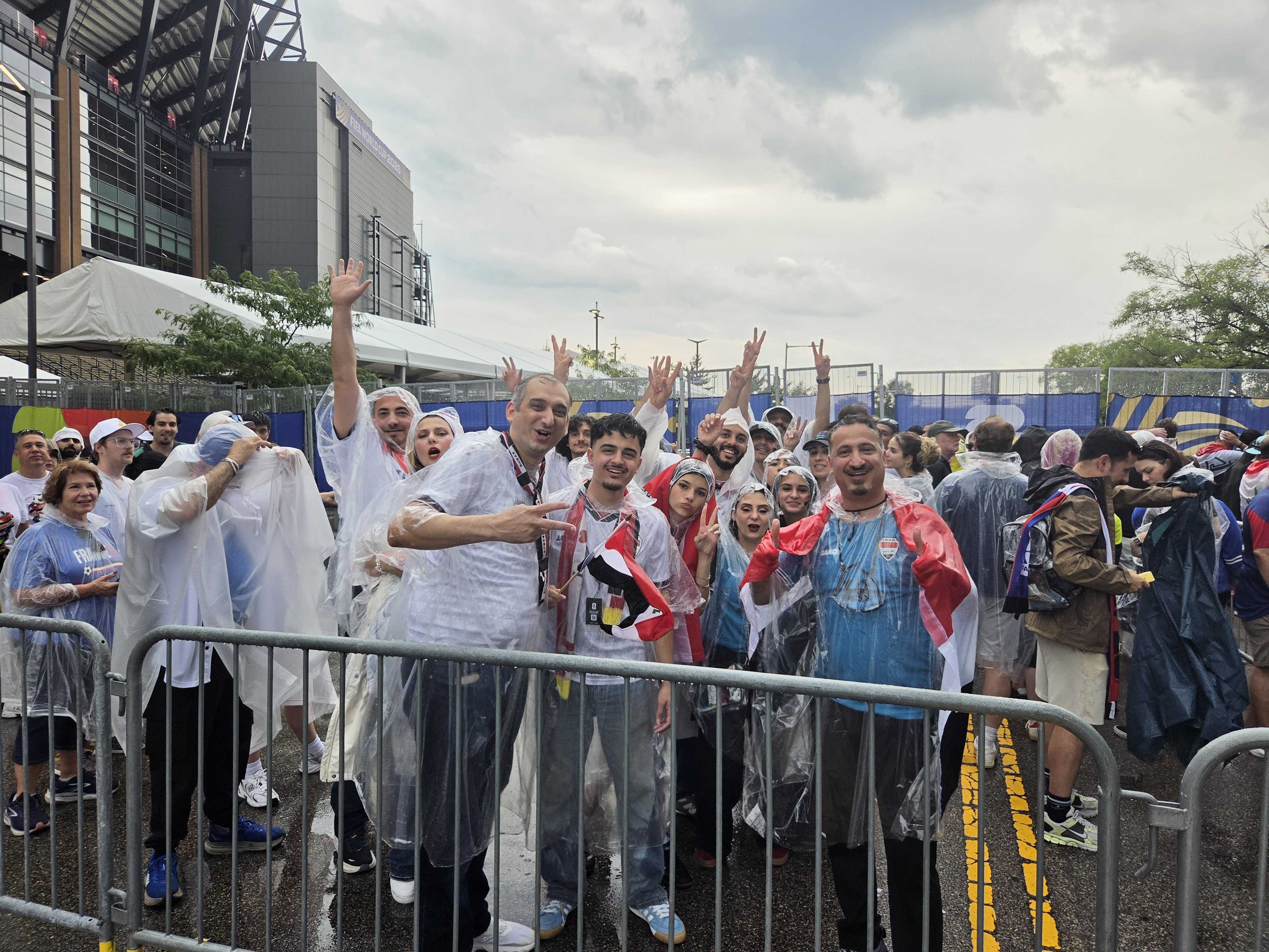 Iraq fans outside Philadelphia Stadium [Ali Harb/Al Jazeera]