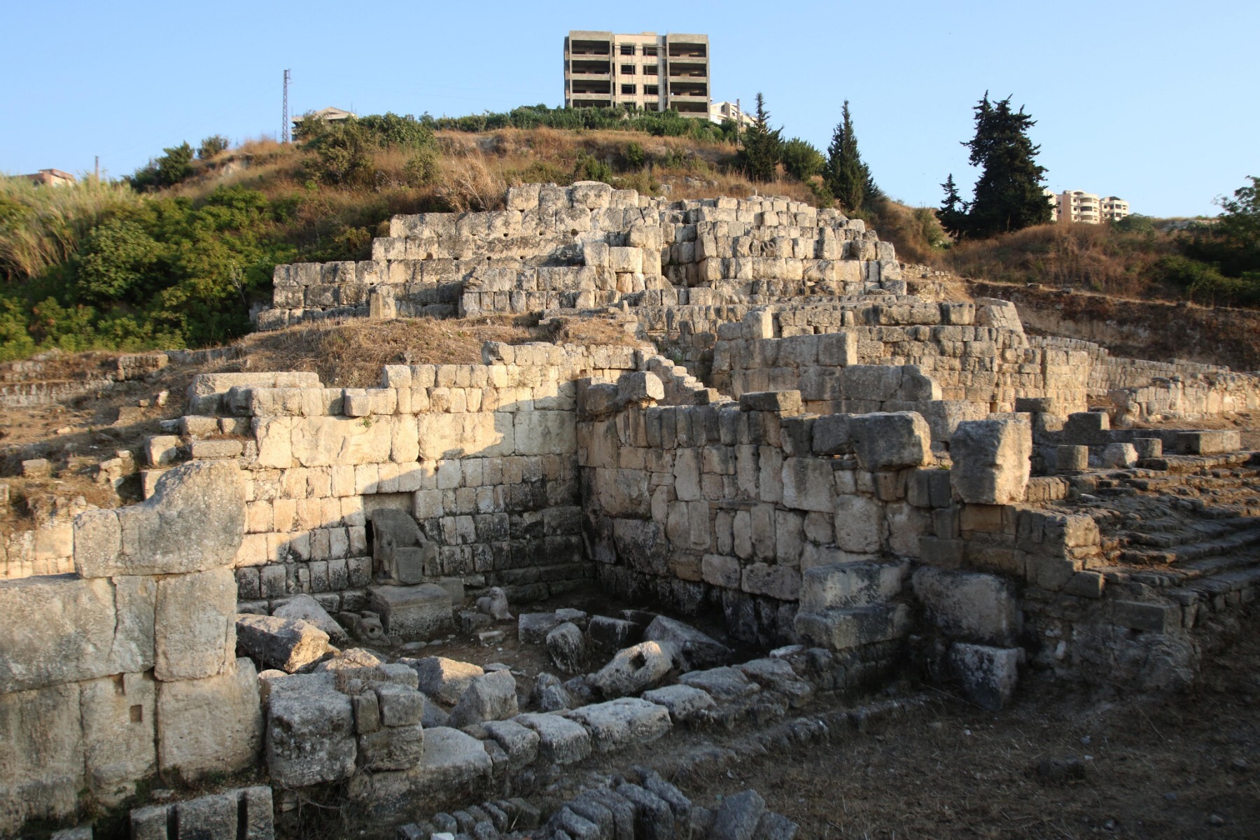 Eshmun Azar Temple in the southern Lebanese port of Sidon, which was partially restored after being damaged during the 1975-1990 Lebanese civil war [File: Mahmoud Zayyat/AFP]