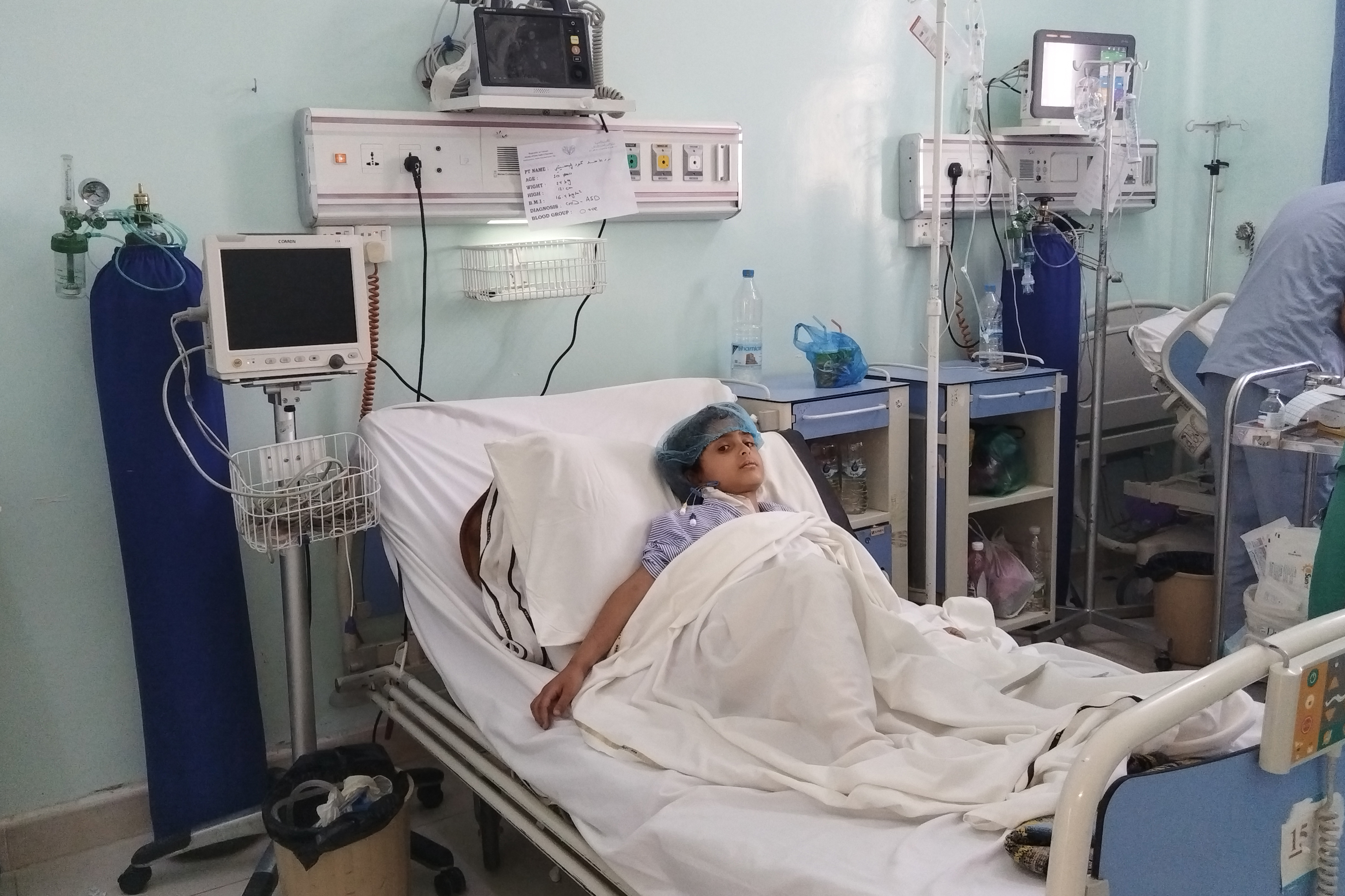 Noor Majed after treatment in the hospital
