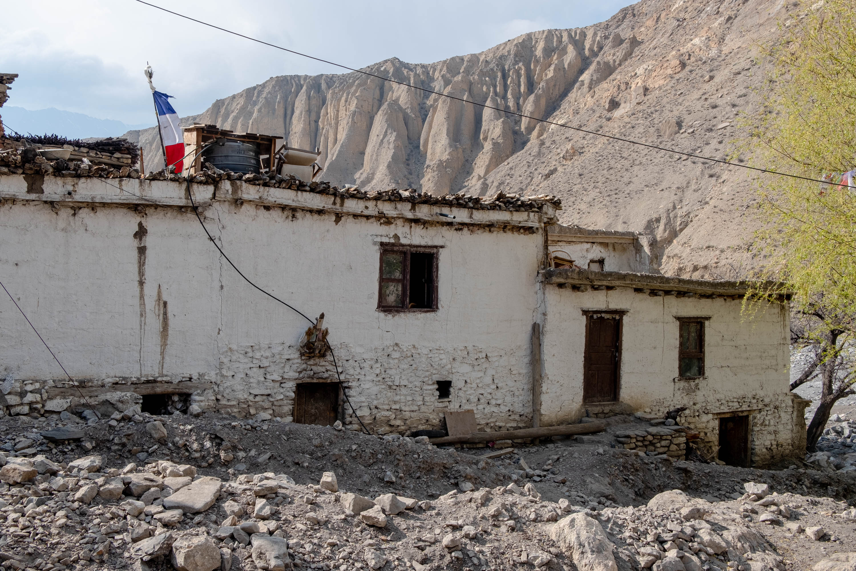 Homes buried by flooding in Lubra, Nepal [Eileen McDougall/Al Jazeera]