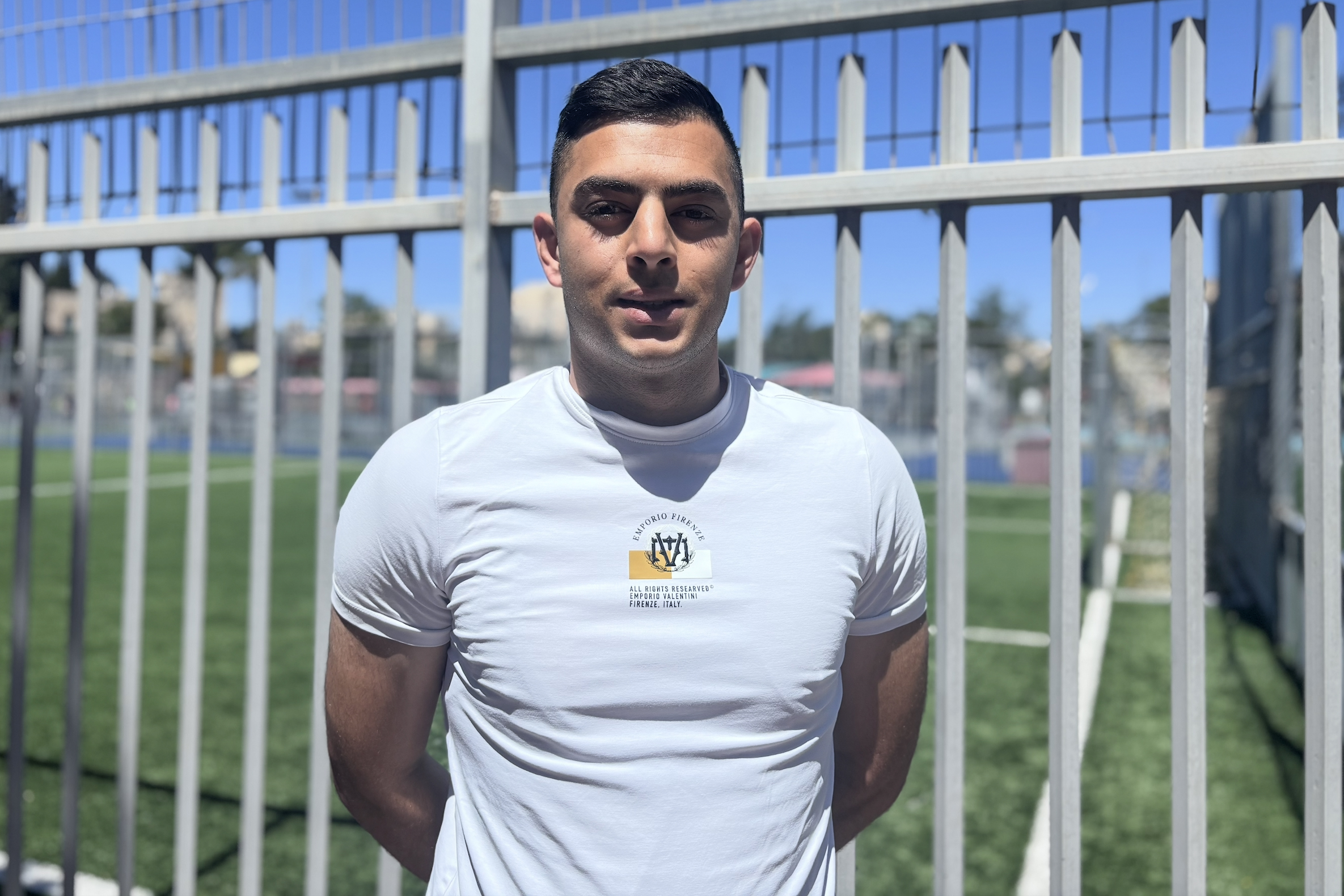 Hilal Al-Quds Mahdi Hijazi taking a break selling refreshments at Sheikh Jarrah pitches