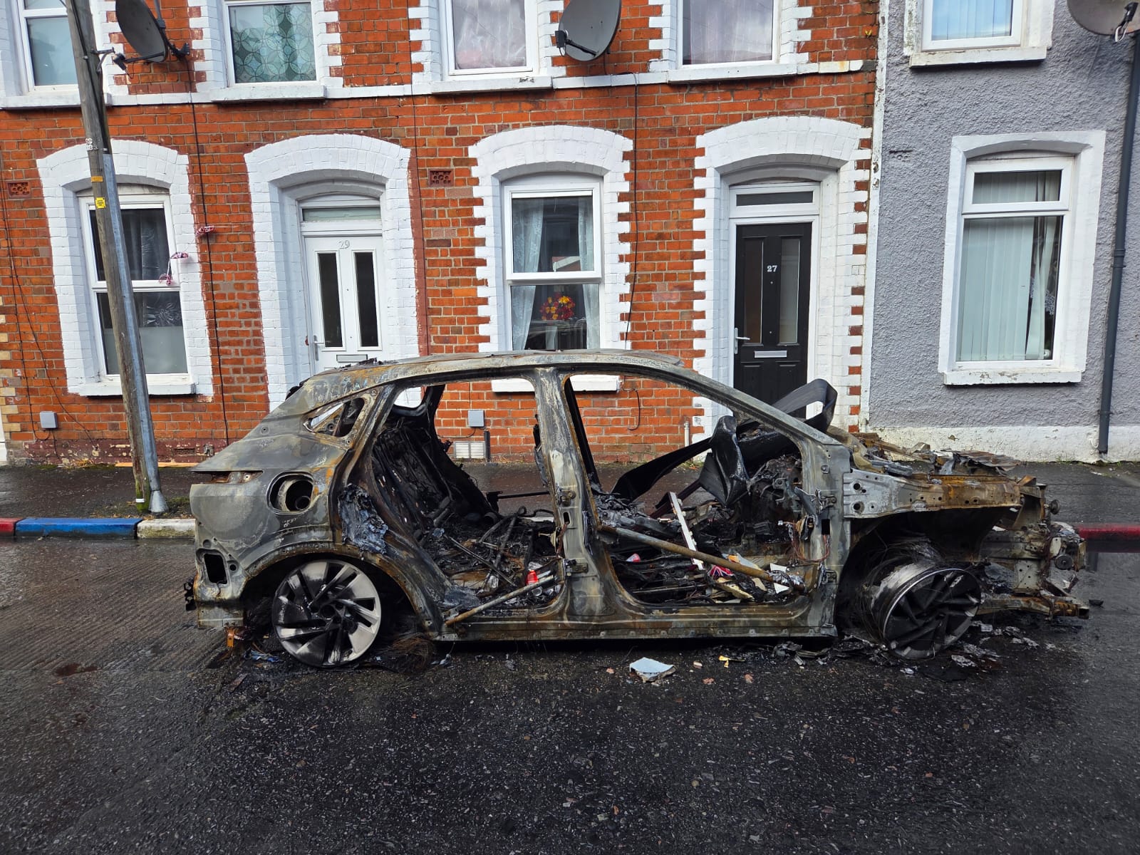Several cars and homes across Belfast were set ablaze in the violence