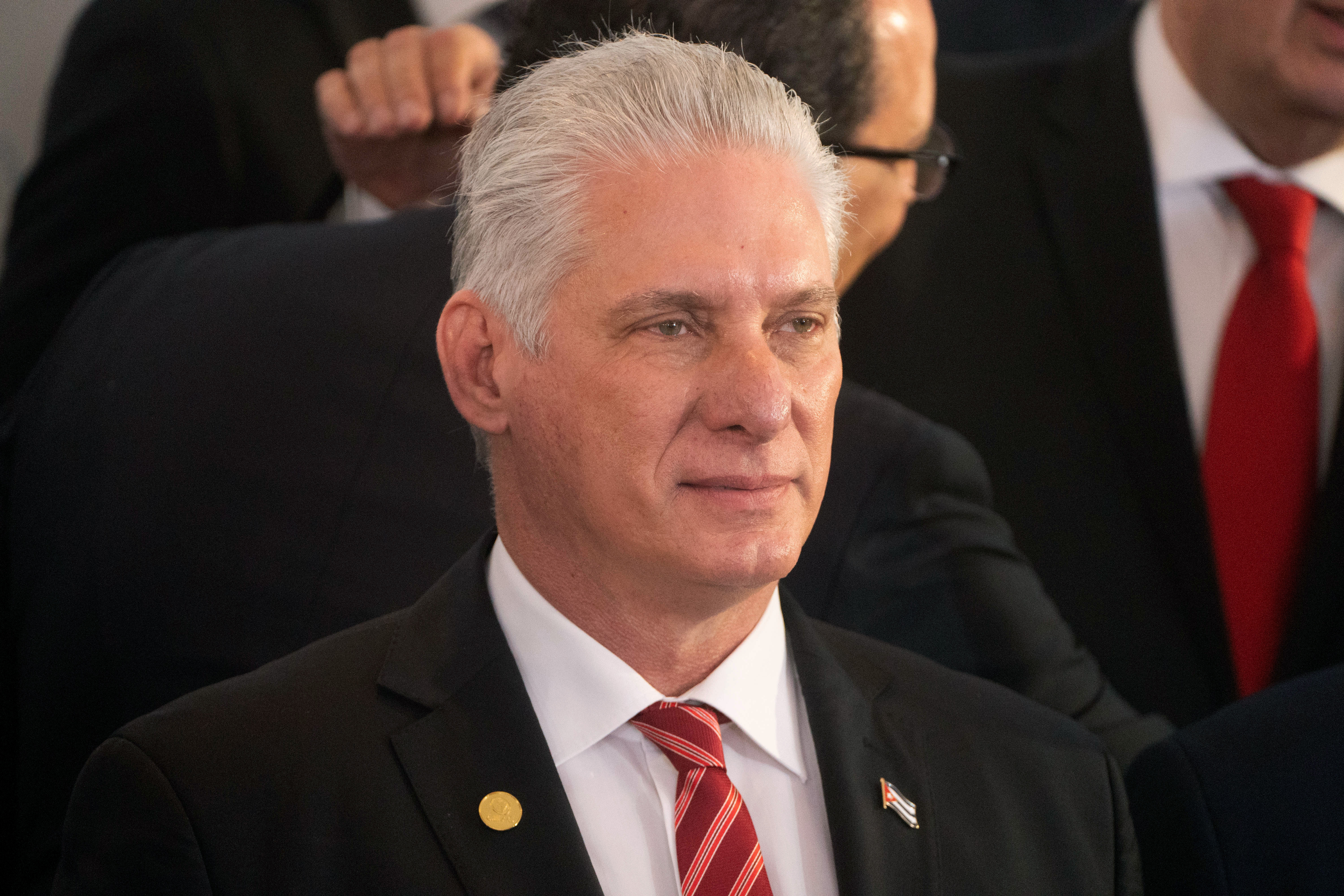 BUENOS AIRES, ARGENTINA - JANUARY 24: President of Cuba Miguel Díaz-Canel gestures as they prepare for the family photo as part of the VII Community of Latin American and Caribbean States Summit (CELAC) on January 24, 2023 in Buenos Aires, Argentina. Presidents and representatives of the 33 member nations attend the summit for the first time. (Photo by Getty Images/Getty Images)