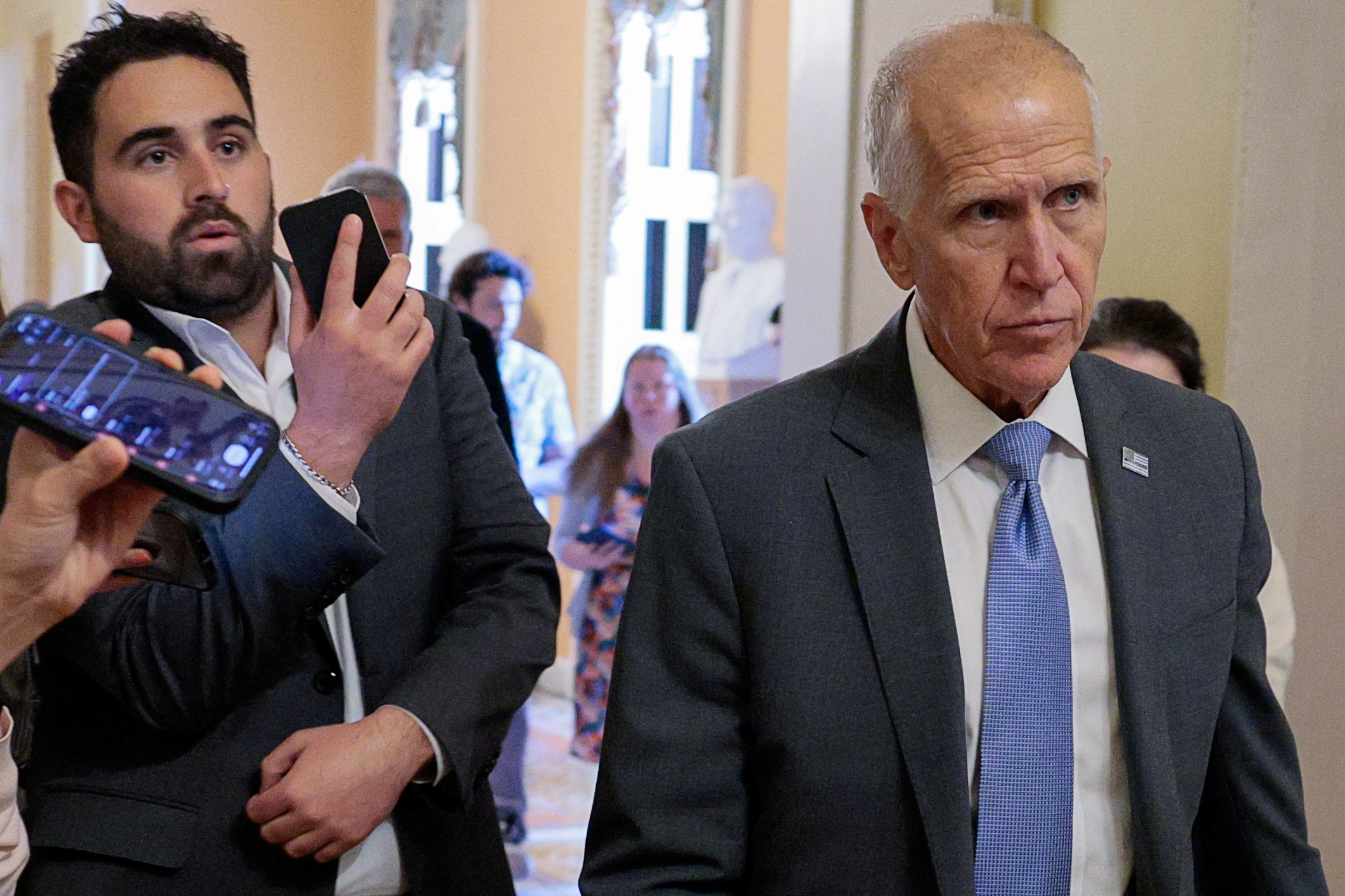 U.S. Senator Thom Tillis (R-NC) walks, on the day of Senate votes, on Capitol Hill in Washington, D.C., U.S., June 4, 2026. REUTERS/Evan Vucci