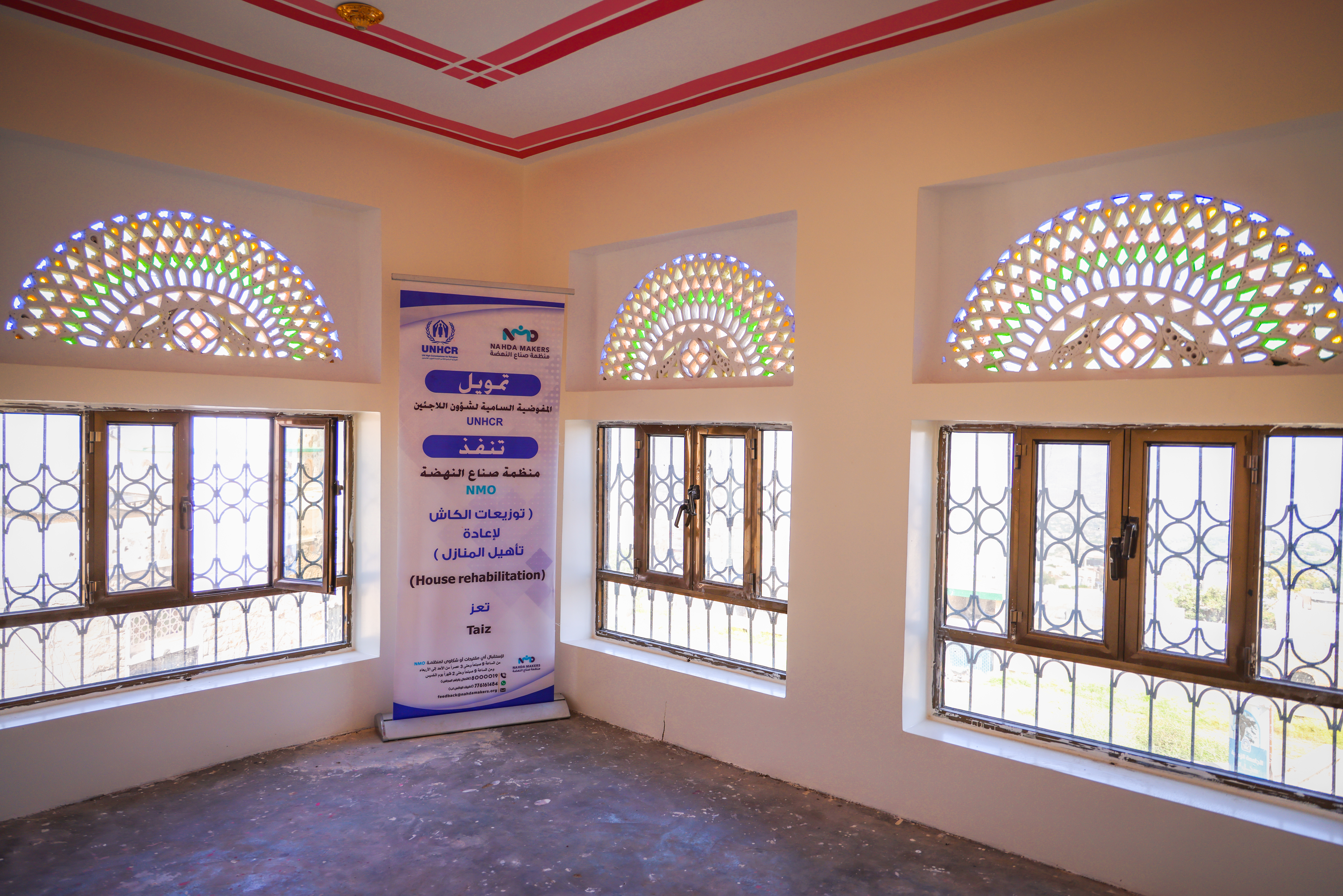One of the partially damaged houses in Taiz rehabilitated with support from UNHCR and the Nahda Makers Organisation [Courtesy: Nahda Makers Organisation]