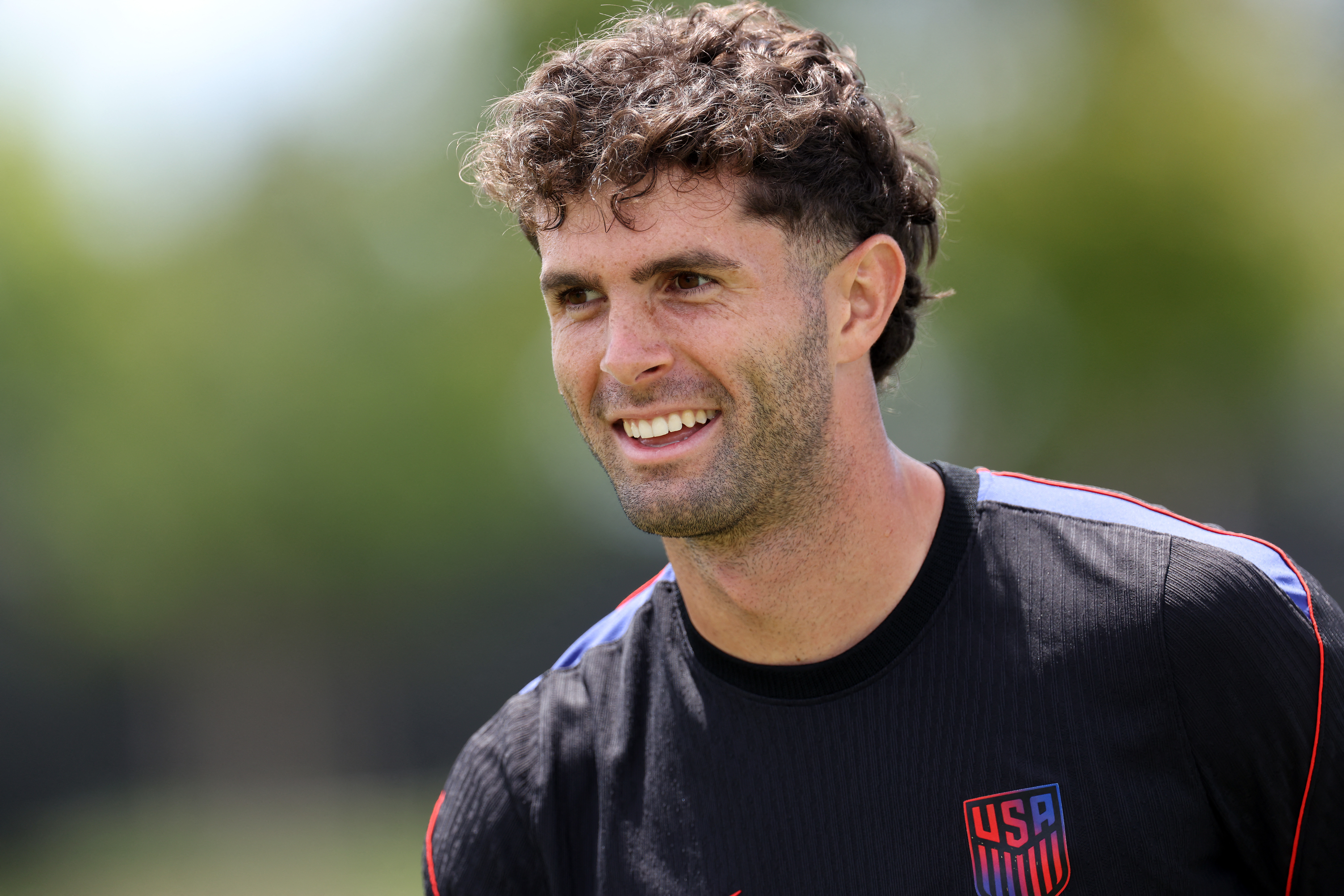 IRVINE, CALIFORNIA - JUNE 28: Christian Pulisic of the United States participates during a training session at Great Park Sports Complex on June 28, 2026 in Irvine, California. Jamie Squire/Getty Images/AFP (Photo by JAMIE SQUIRE / GETTY IMAGES NORTH AMERICA / Getty Images via AFP)