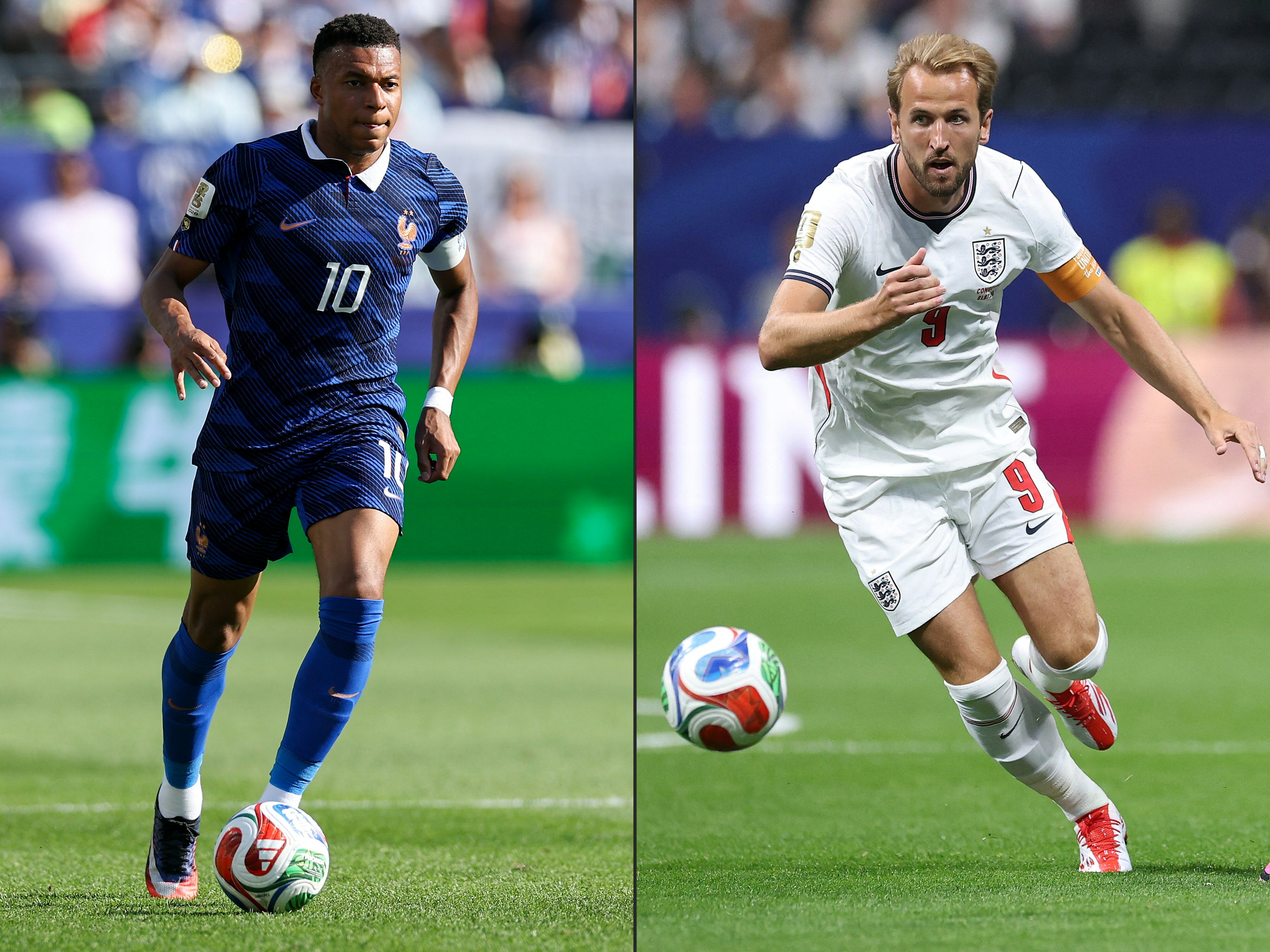 Kylian Mbappe (left) and Harry Kane will clash when France face England in the third-place playoff