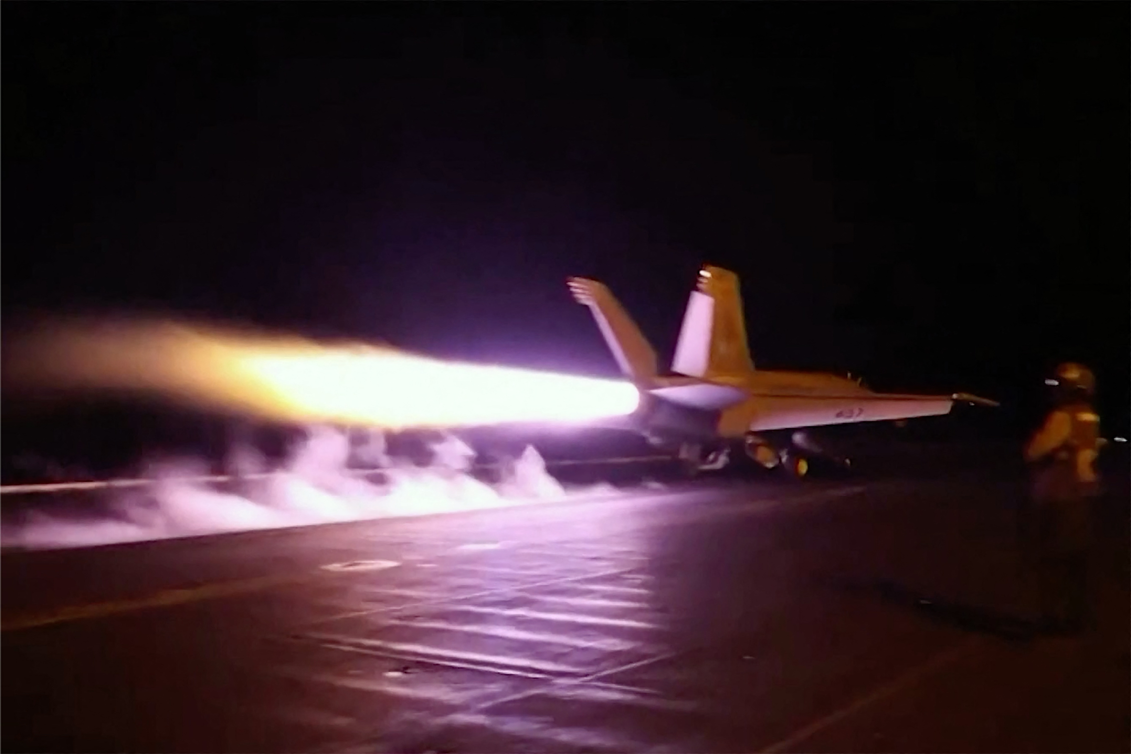 Screengrab shows missiles being launched.