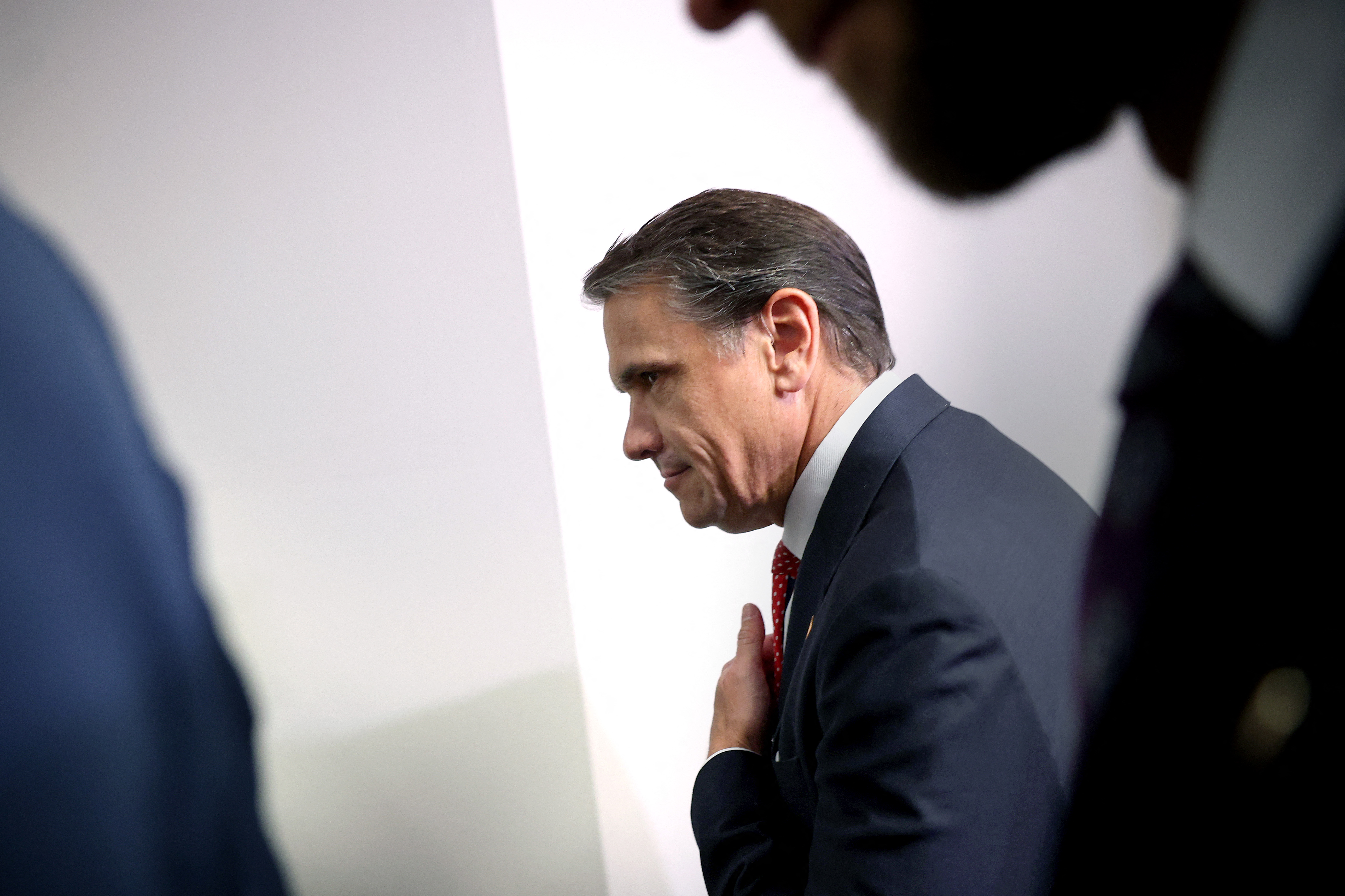 WASHINGTON, DC - JULY 29: Attorney General Nominee Todd Blanche leaves a meeting on Capitol Hill on July 29, 2026 in Washington, DC. The Senate Judiciary Committee is scheduled to hold a vote to advance Blanche's nomination tomorrow. However, two Republican lawmakers, Sen. John Cornyn (R-TX) and Sen. Thom Tillis (R-NC), said they are unsure whether they will support him. Kevin Dietsch/Getty Images/AFP (Photo by Kevin Dietsch / GETTY IMAGES NORTH AMERICA / Getty Images via AFP)