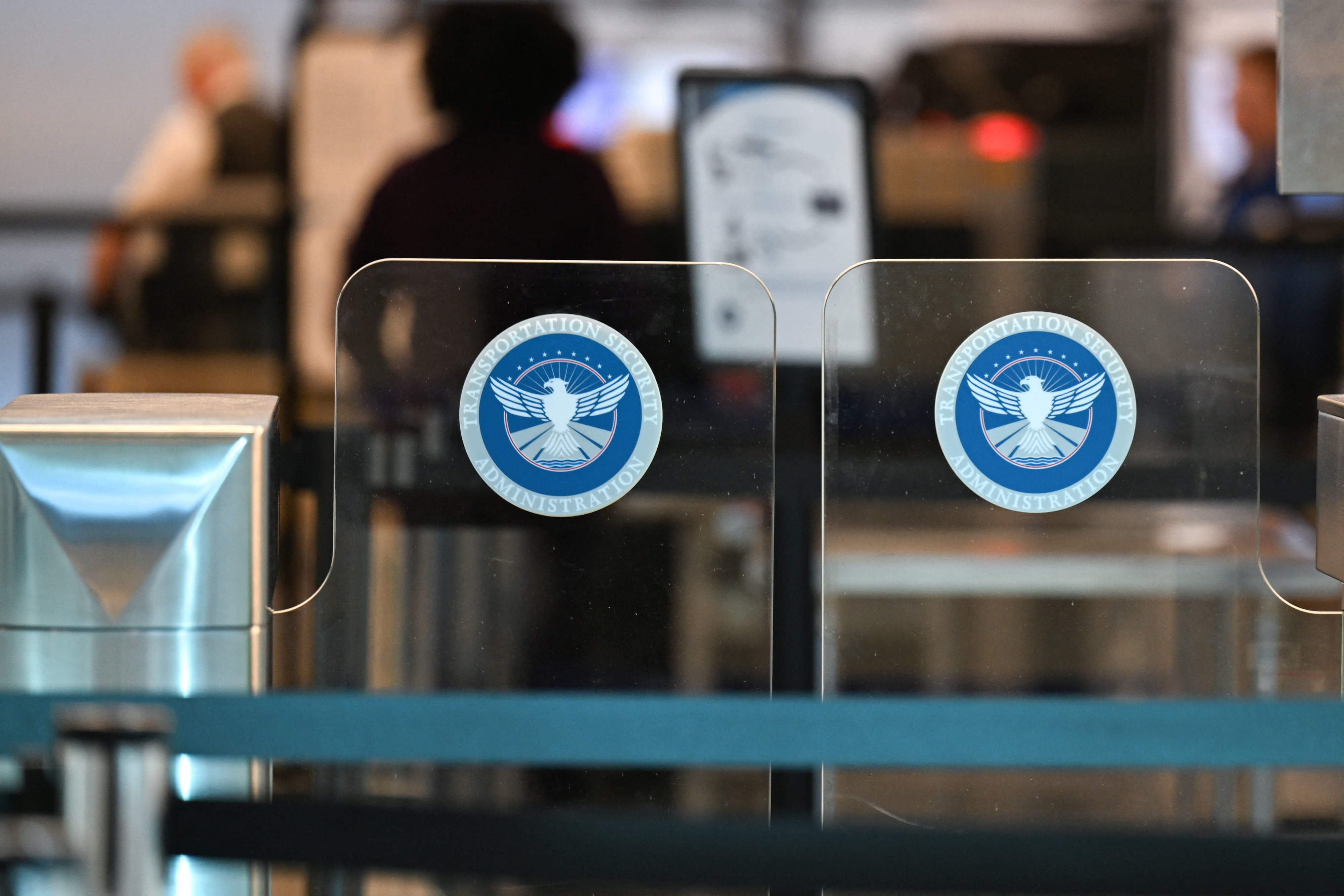 A Transportation Security Administration (TSA) gate at an airport.