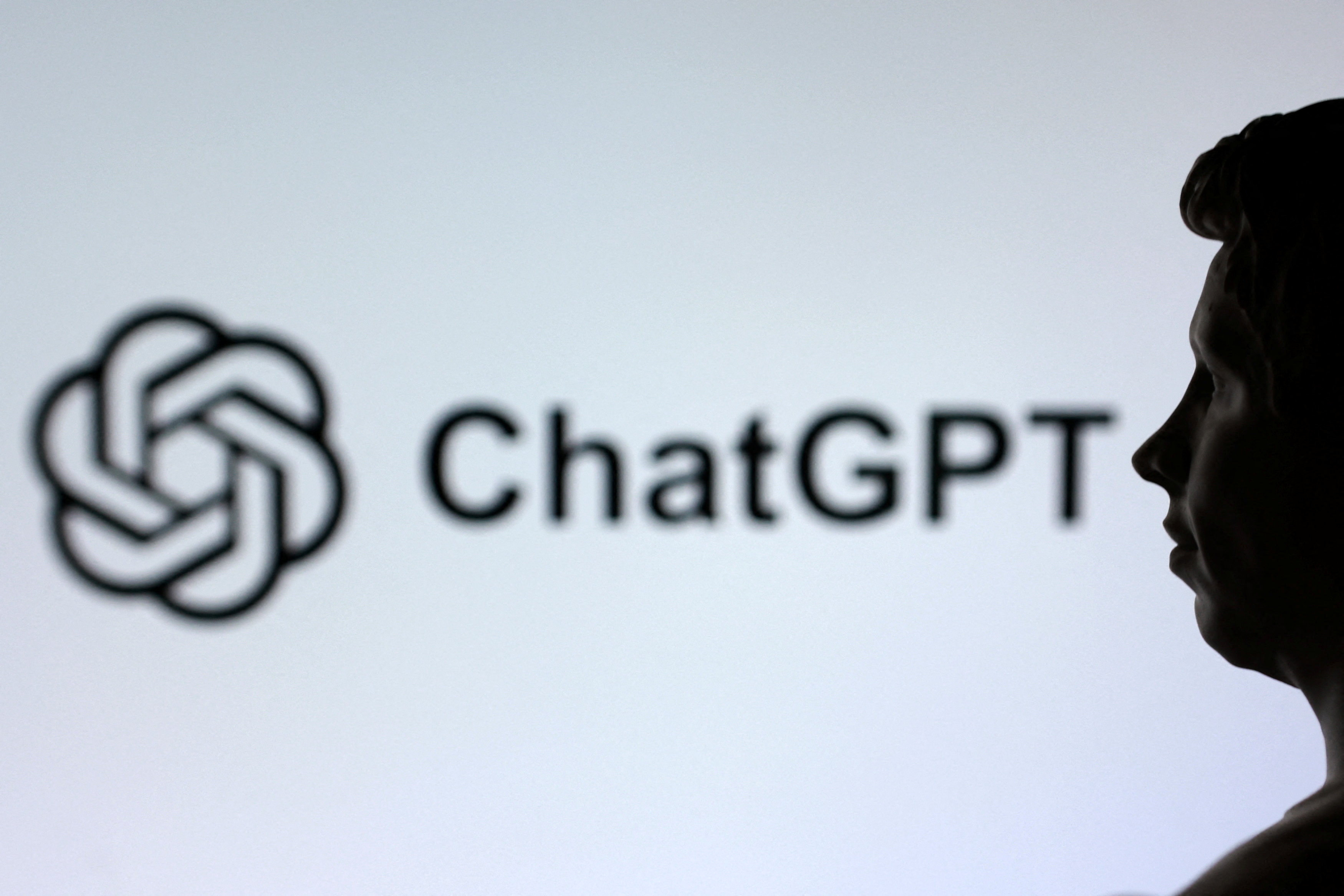 A 3D-printed miniature model of Sam Altman and the ChatGPT logo are seen in this illustration taken on July 20, 2026