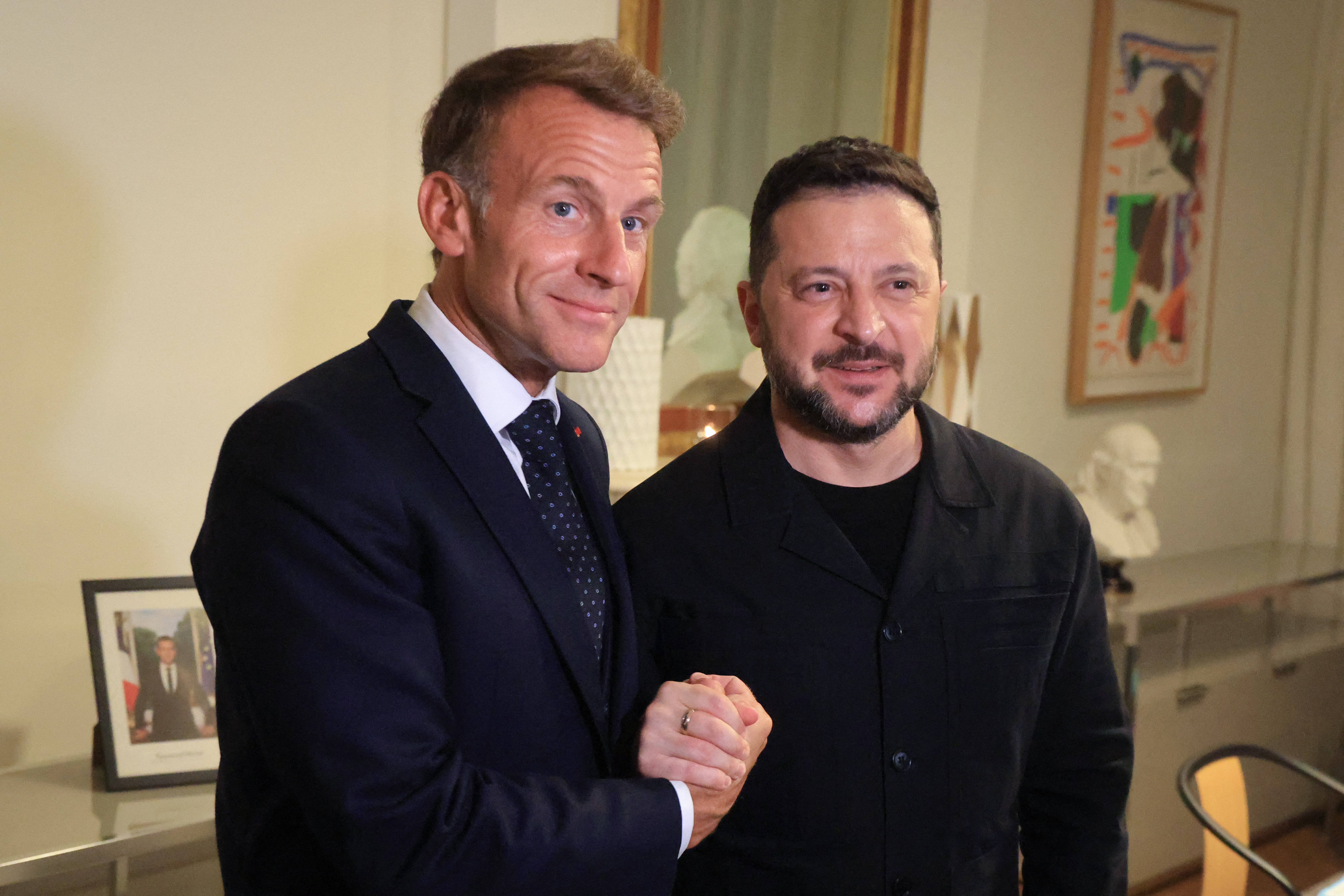 France's President Emmanuel Macron meets with Ukraine's President Volodymyr Zelenskyy on the sidelines of the United Nations General Assembly in New York City on September 21, 2026 [Ludovic Marin/AFP]