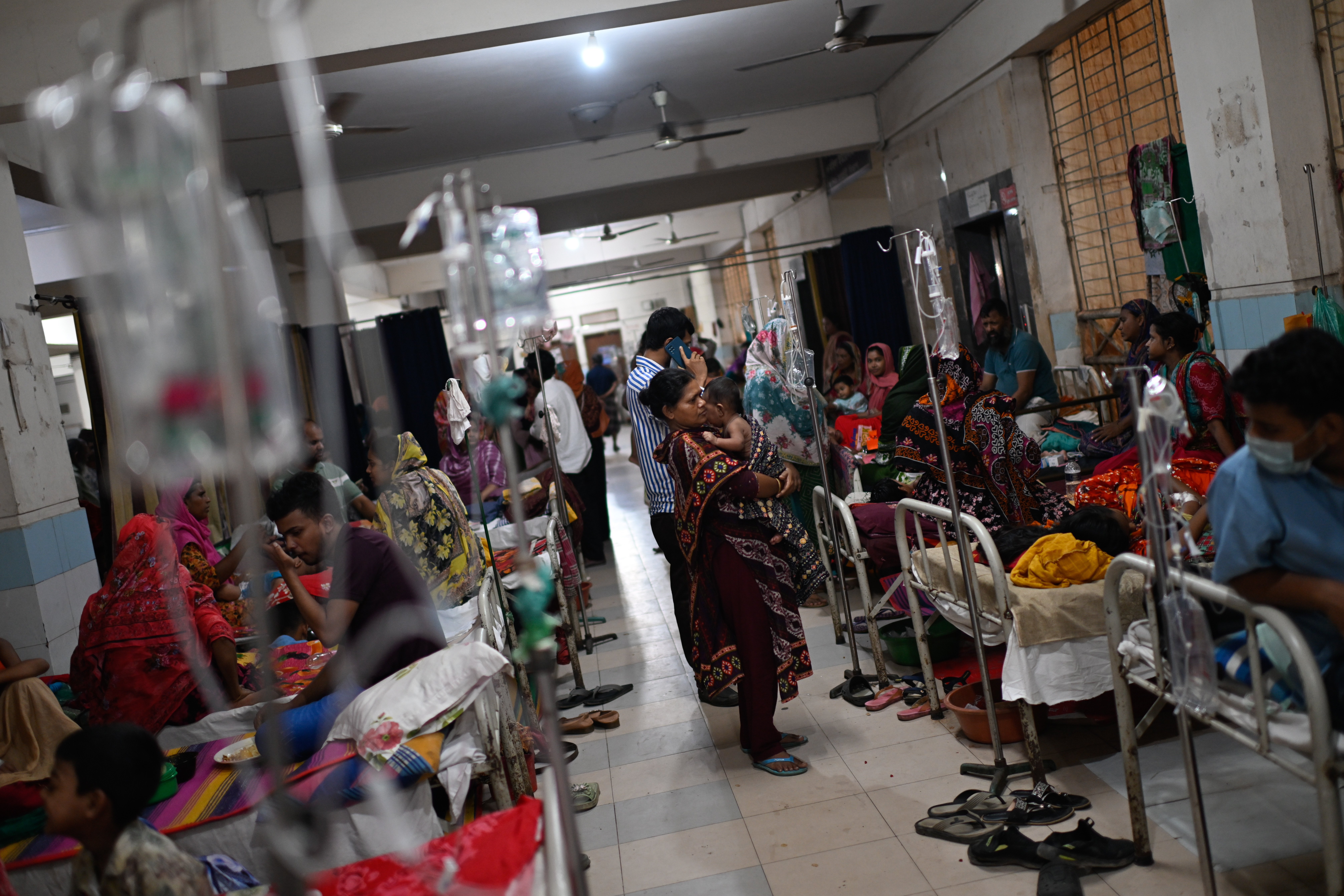 Patients receive treatment during a measles outbreak in Dhaka, Bangladesh