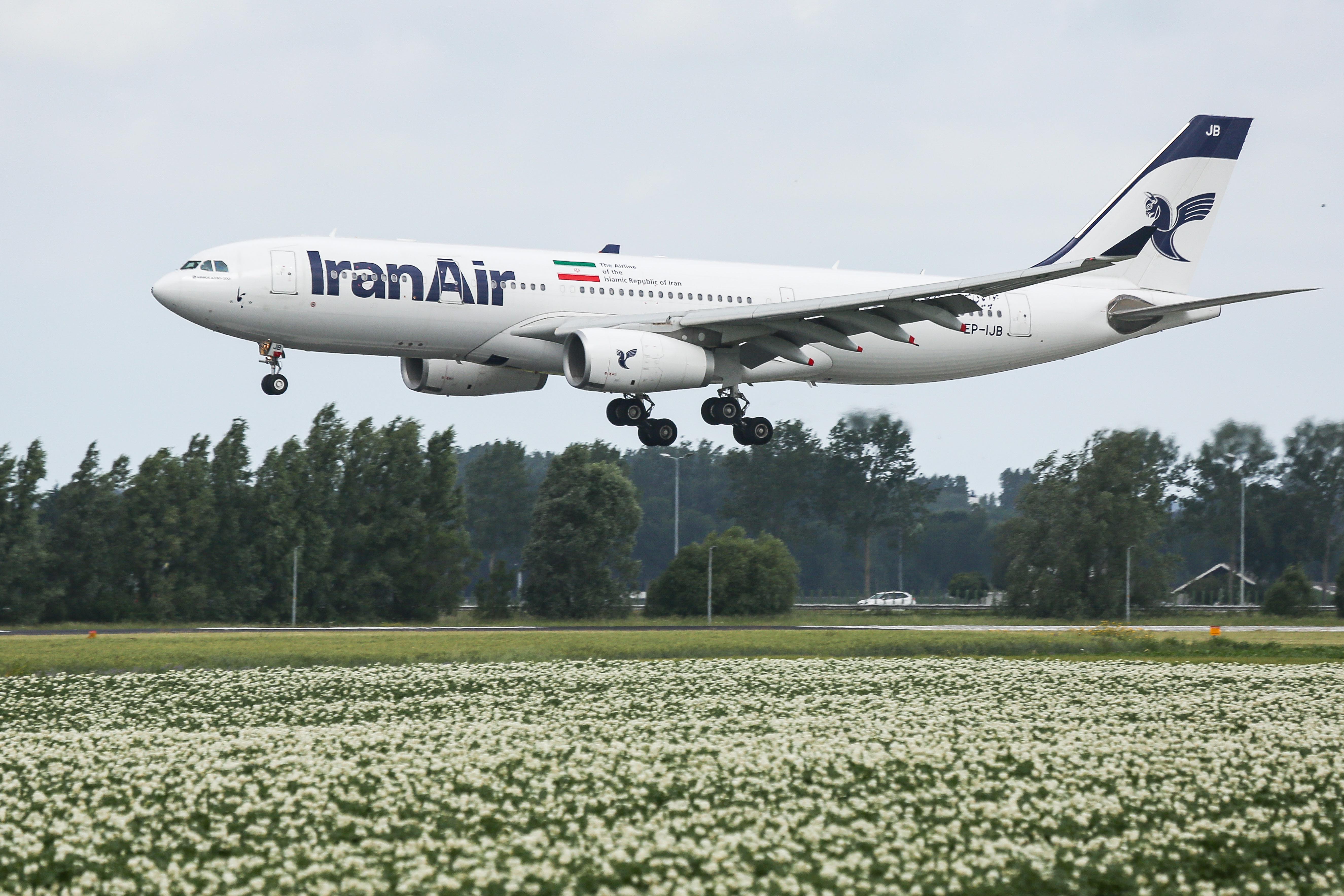 Iran Air Airbus A330 aircraft as seen touching down.