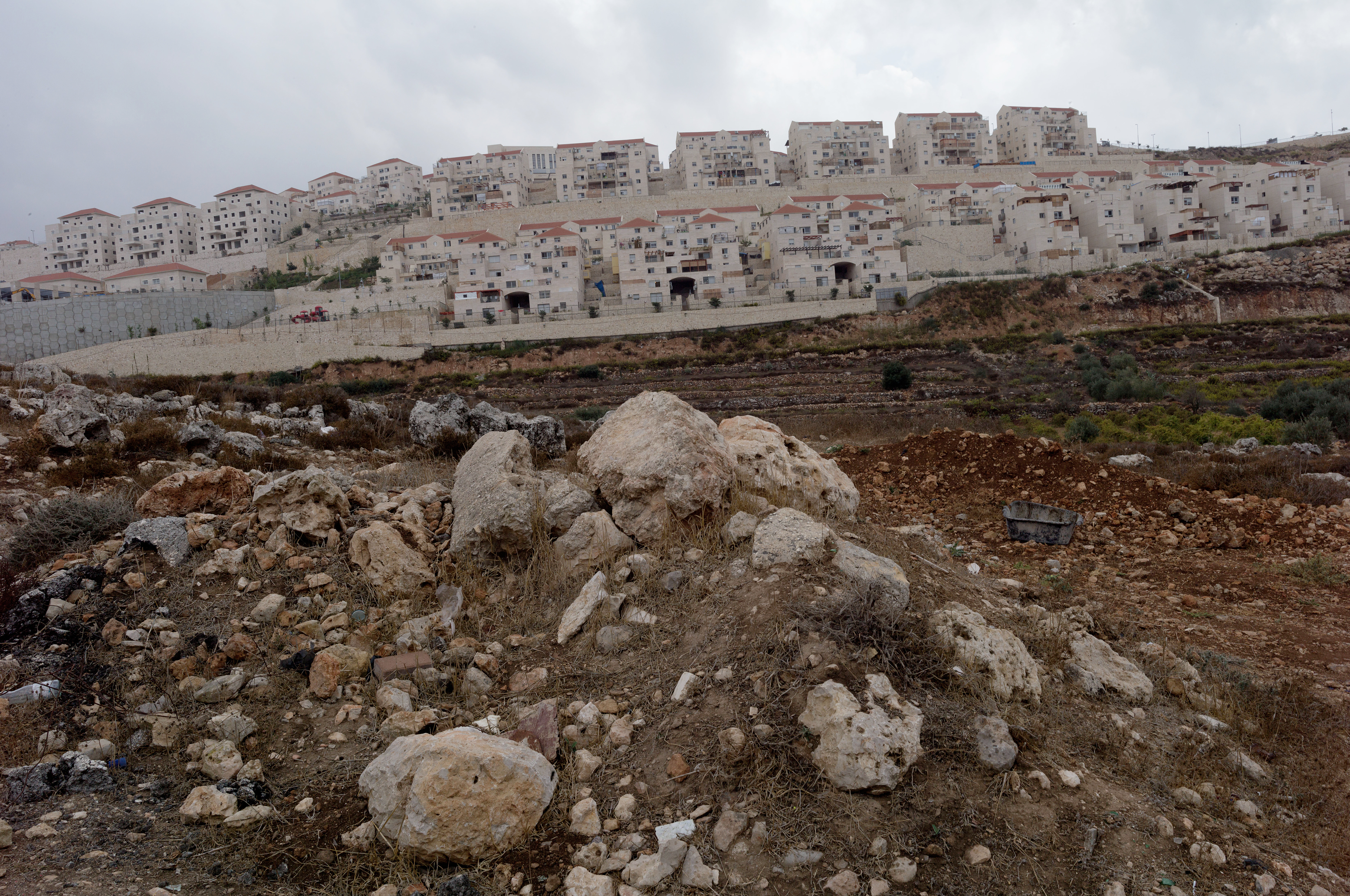 The growing Beitar Illit settlement, home to ultra-Orthodox Jewish residents.(Photo by Andrew Lichtenstein/Corbis via Getty Images)