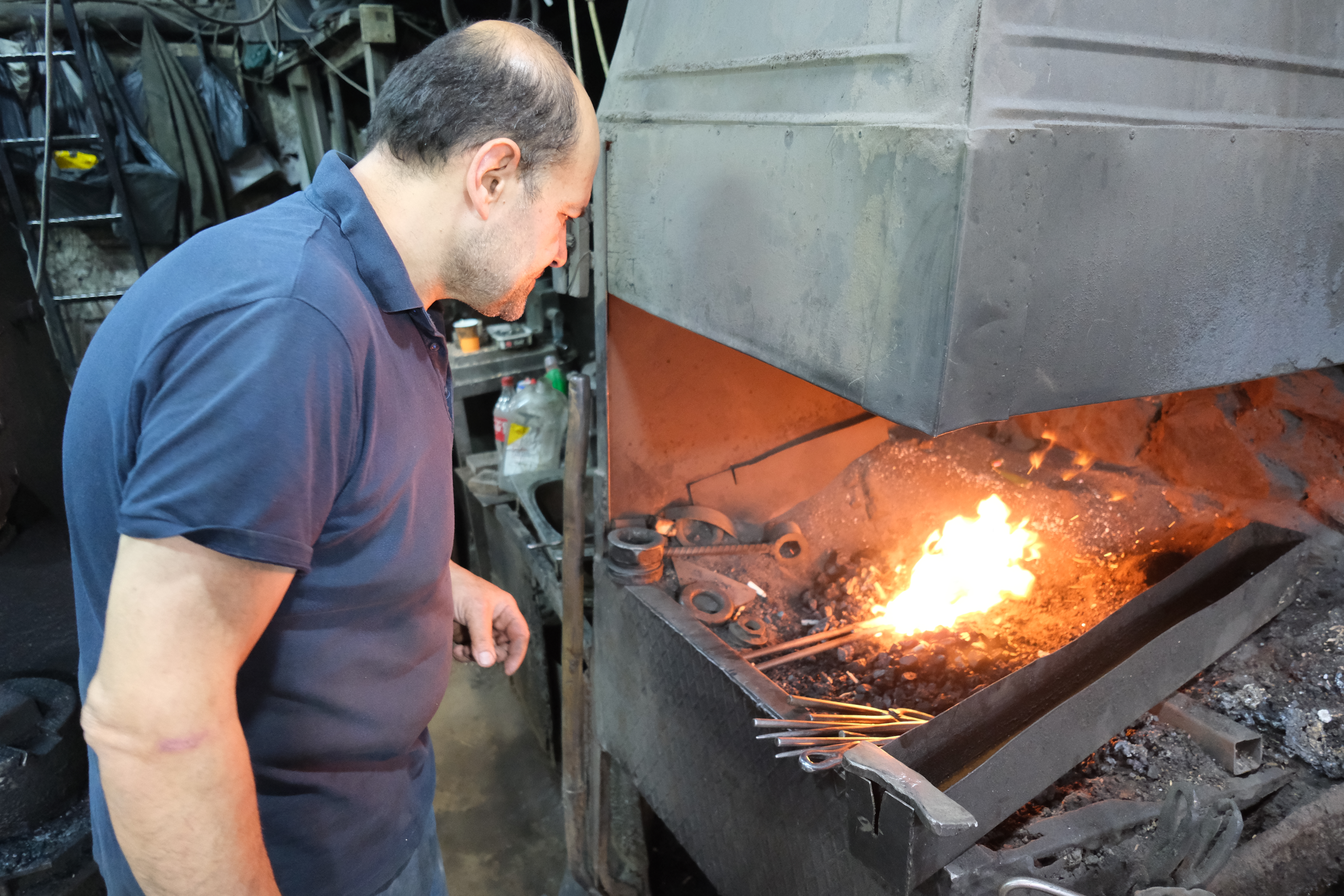 Omer Akdemir has spent most of his life at the Kemeraltı forge, learning the blacksmithing trade from his father before passing the craft on to his son, Suleyman