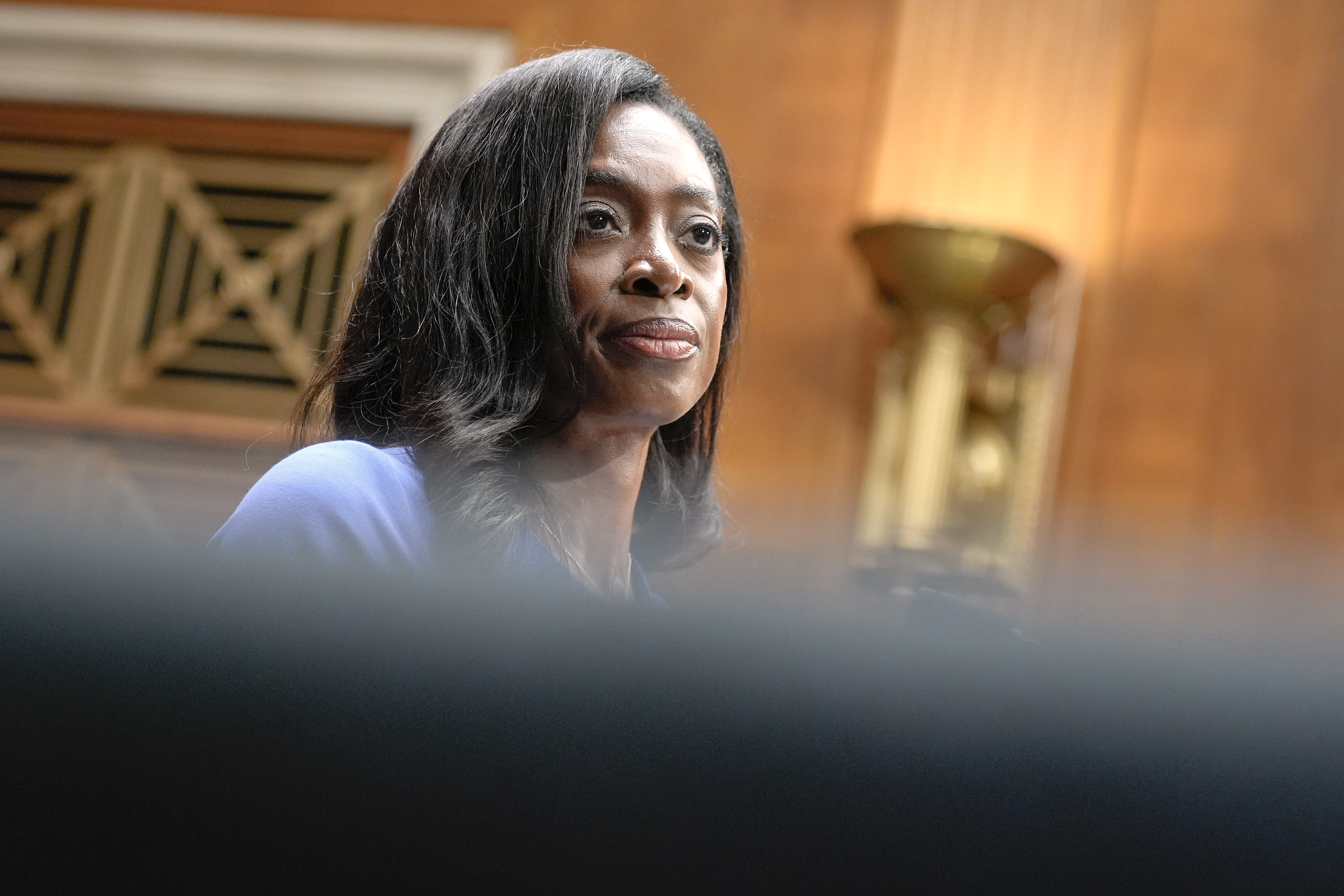 Erica Schwartz testifies during a Senate Health Education Labor and Pensions committee confirmation hearing to be the director of the Centers for Disease Control and Prevention on Capitol Hill, Wednesday, July 15, 2026, in Washington. (AP Photo/Mariam Zuhaib)