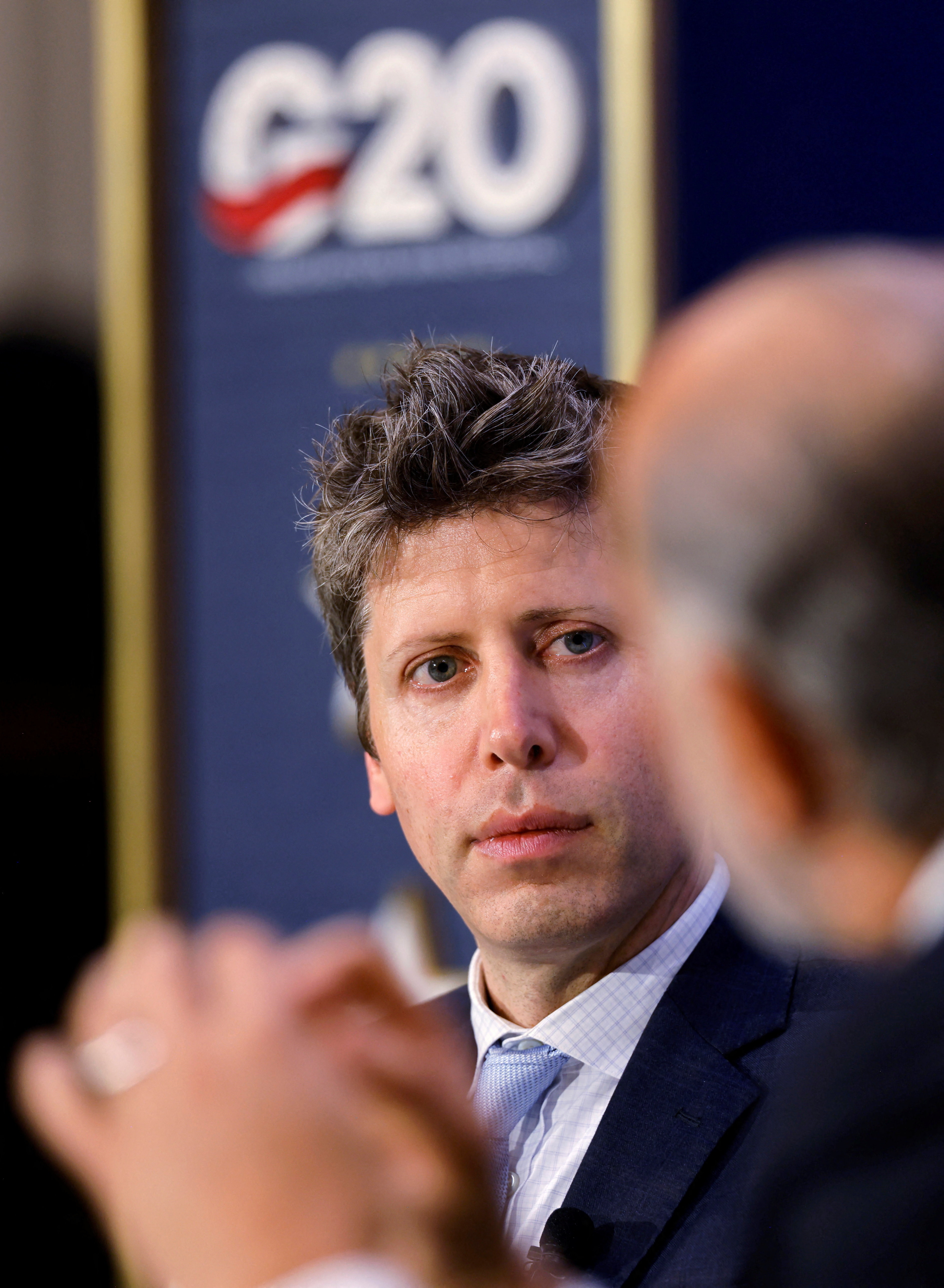 OpenAI Chief Executive Officer Sam Altman listens to a question from U.S. Secretary of Commerce Howard Lutnick at the G20 Innovation Ministerial summit, in Chapel Hill, North Carolina, U.S., September 2, 2026. REUTERS/Jonathan Drake