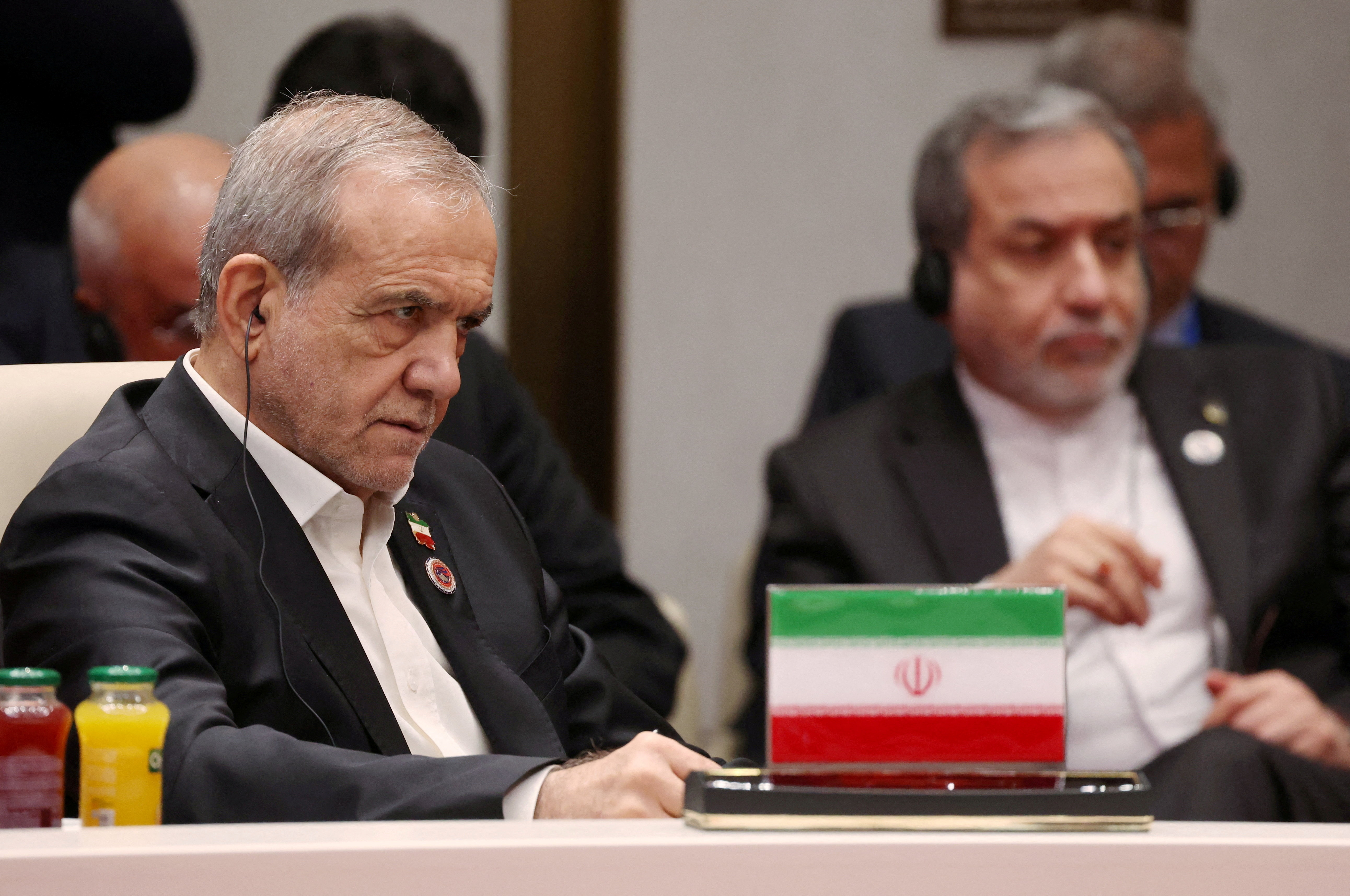 Iranian President Masoud Pezeshkian attends a session of the Shanghai Cooperation Organisation (SCO) summit in Bishkek, Kyrgyzstan September 1, 2026. Sputnik/Vyacheslav Prokofyev/Pool via REUTERS ATTENTION EDITORS - THIS IMAGE WAS PROVIDED BY A THIRD PARTY.