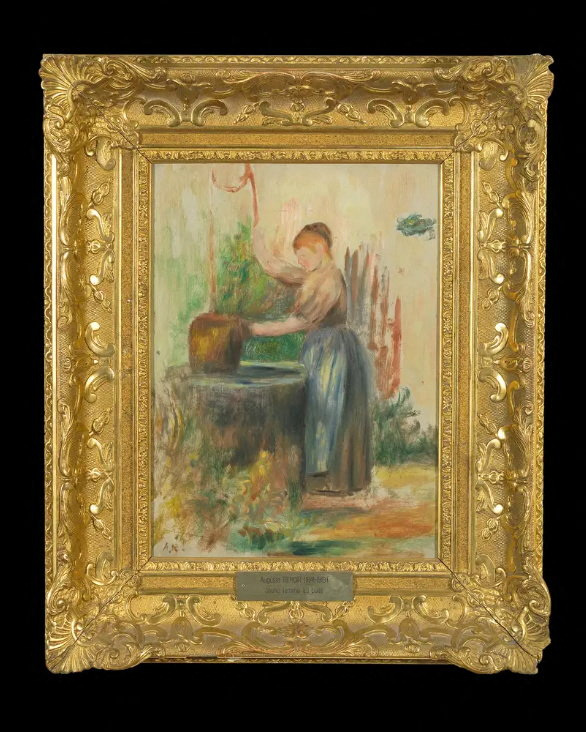 A painting, 'Young woman at the well', by French painter Pierre-Auguste Renoir, which was stolen from Renoir Museum in Cagnes-sur-Mer, France, September 8, 2026, in this screen grab obtained from a page on the Renoir Museum's website. Musée Renoir/Handout via REUTERS THIS IMAGE HAS BEEN SUPPLIED BY A THIRD PARTY. NO RESALES. NO ARCHIVES. MANDATORY CREDIT. TO BE USED IN RELATION WITH "FRANCE-CRIME/RENOIR" EXCLUSIVELY.